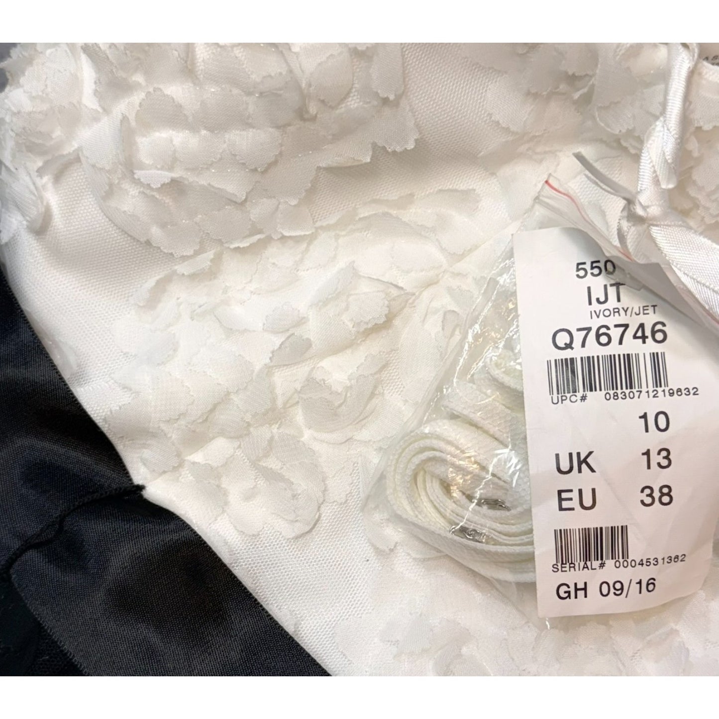 Alfred Angelo Disney Wedding Dress 10 Black White High Low Lace Corset NWT Women's