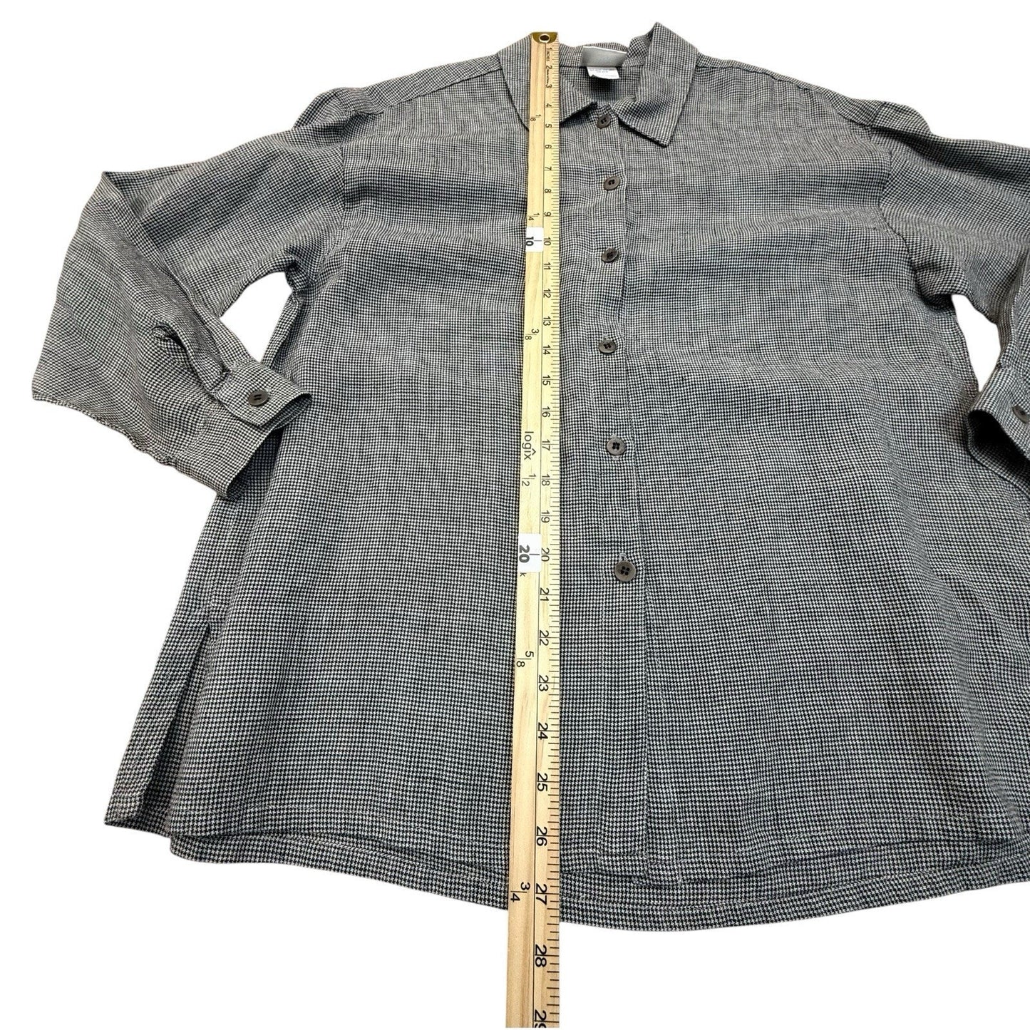 Women's Vintage Eileen Fisher Linen Rayon Shirt Skirt Set Gray Made Canada S