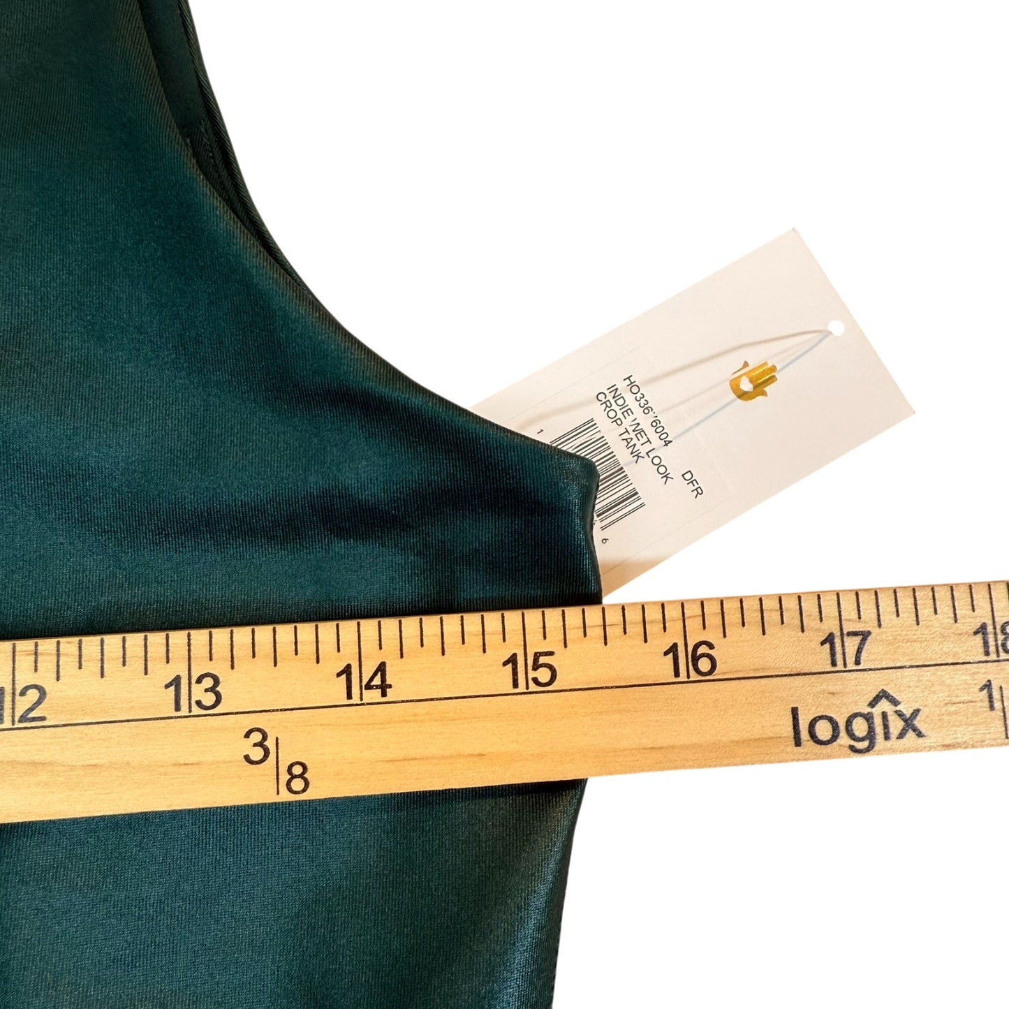 Spiritual Gangster Women’s M SET Wet Look Teal Crop Tank & High Waist Legging Set NW