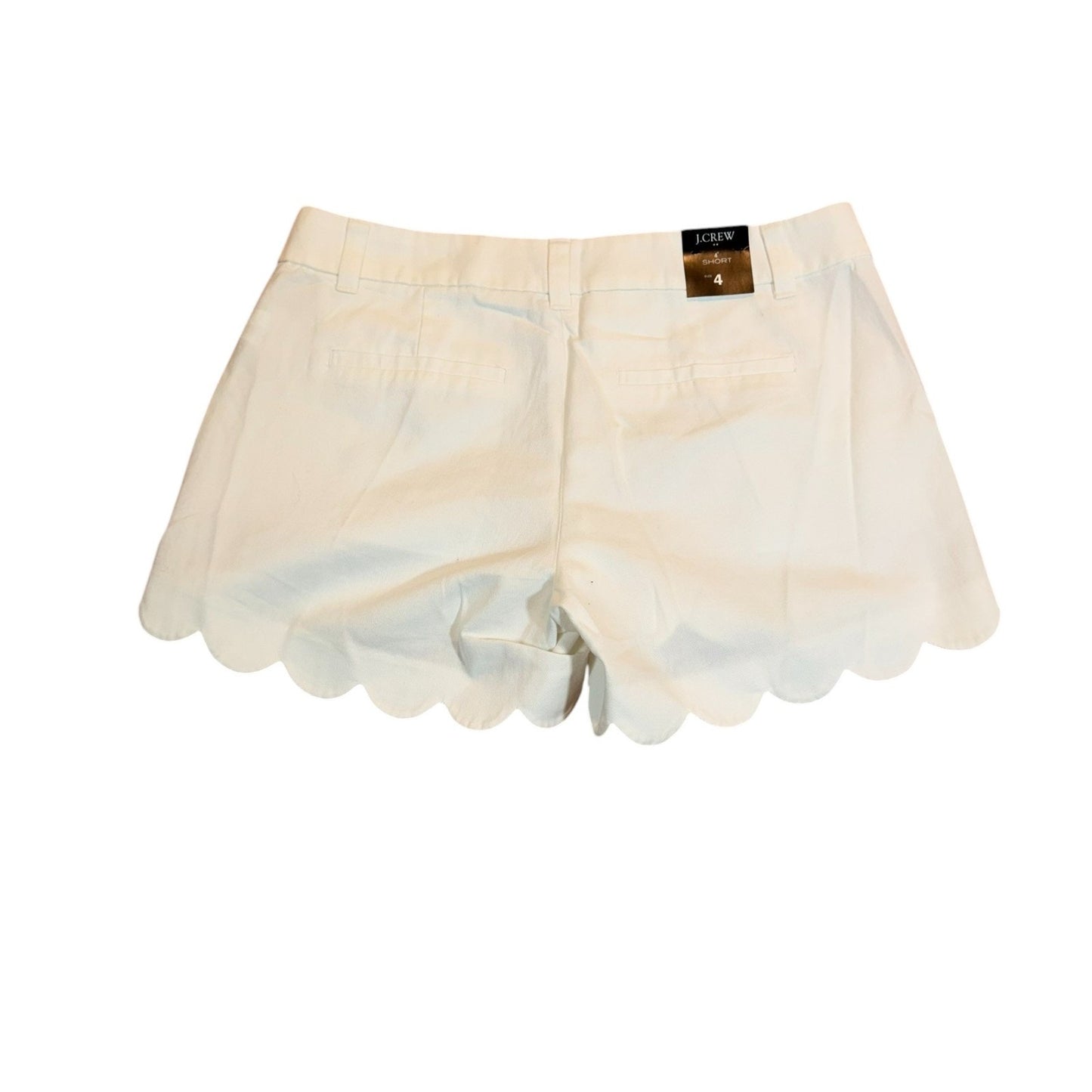 J. Crew Women's Size 4 White Culotte Scallop Hem Shorts with Pockets - NEW