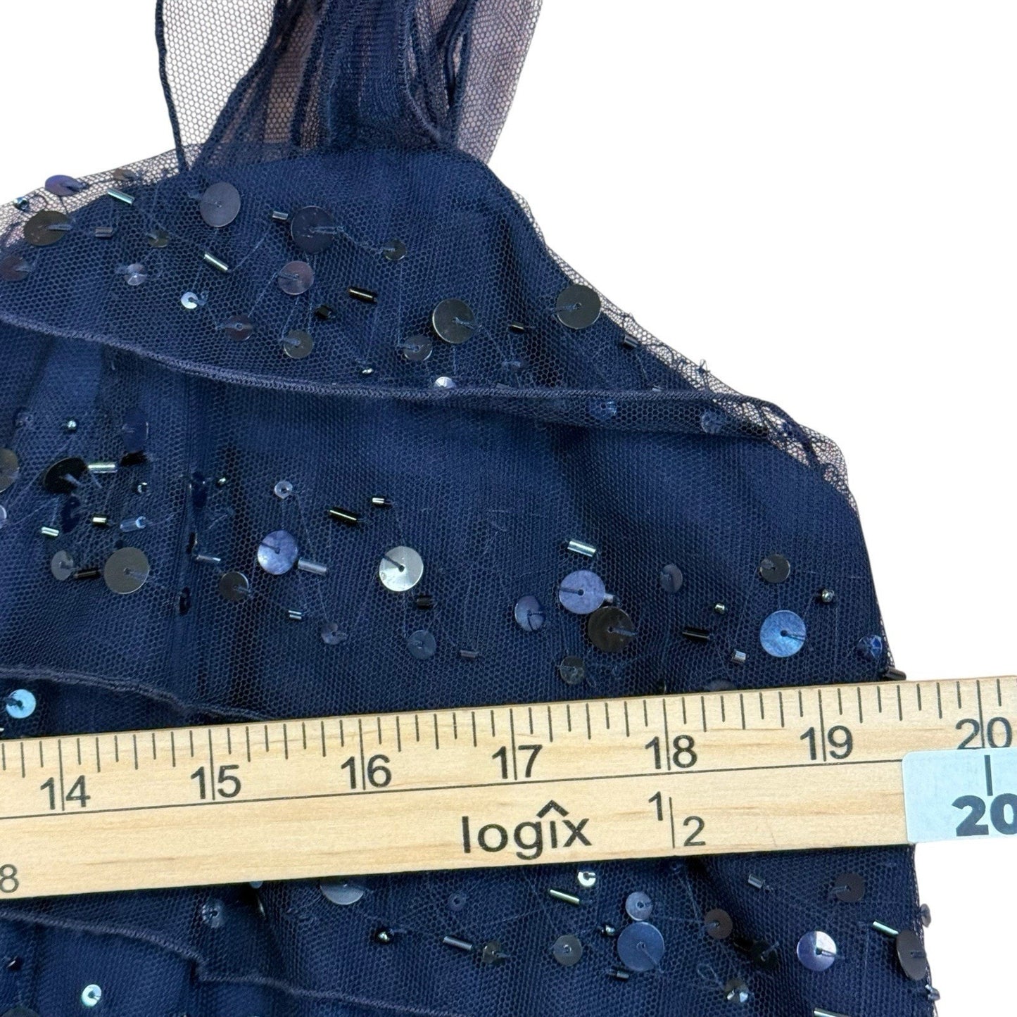 Liancarlo Couture Silk Beaded Navy Dress 18 Neiman Marcus Women's