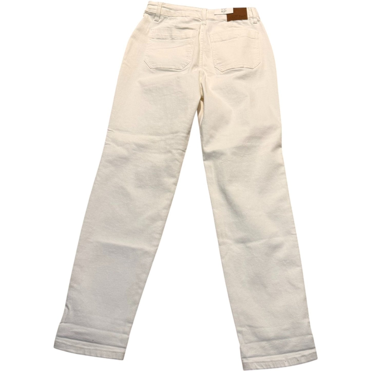 Judy Blue High Waist White Jeans Women’s Sz 5/27 Slim Straight Stretch Denim NWT