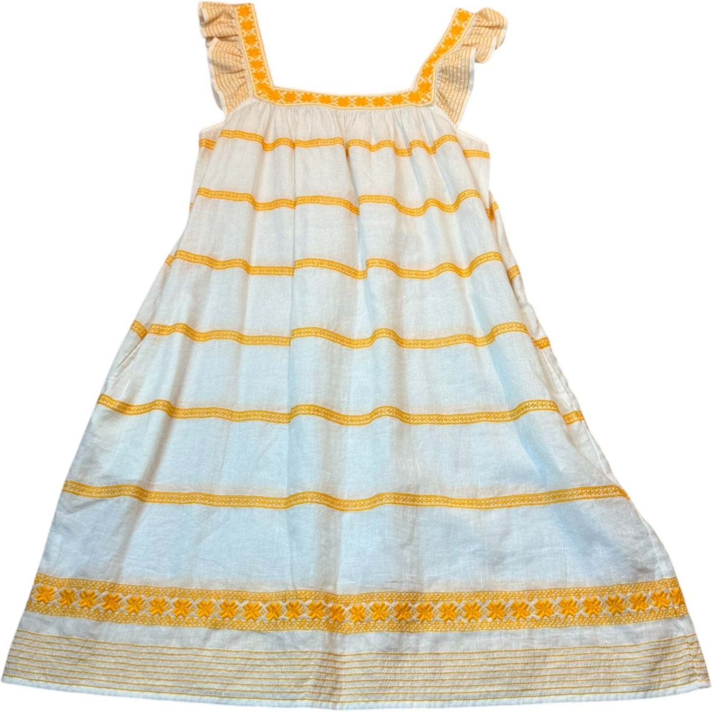 Tory Burch Women's Size Medium Square Neckline Floral Striped Sleeveless Sundress Dress