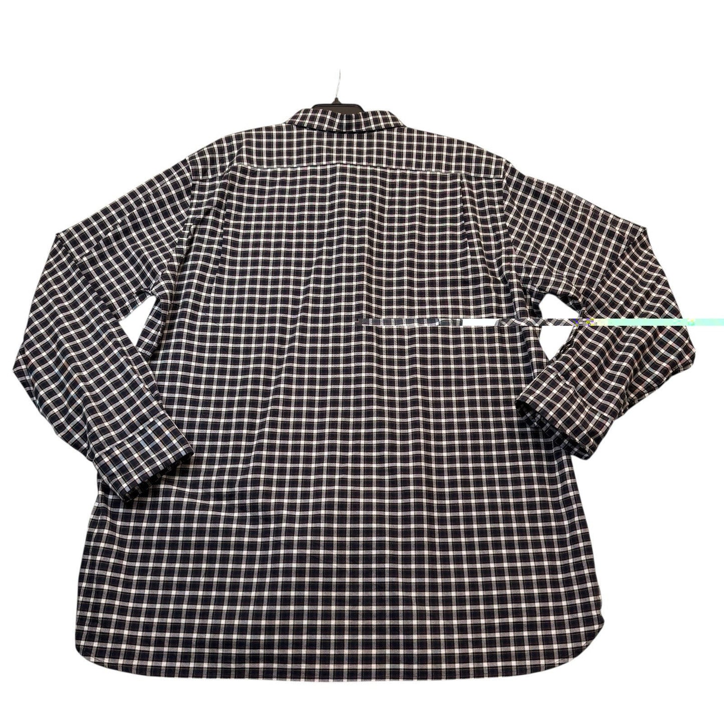 Cremieux Men’s Button Down Shirt XXL Slim Fit NWT Black White Plaid Long Sleeve