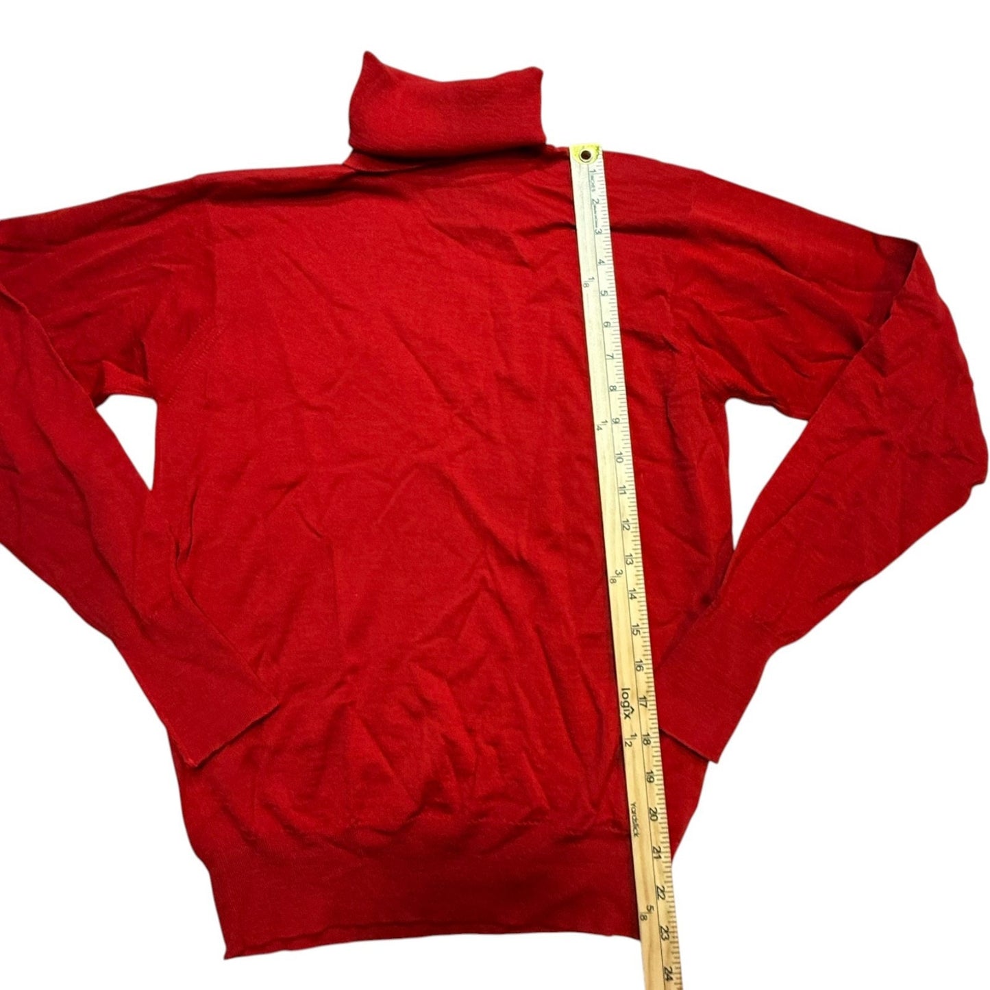 Ralph Lauren Women's Med Red Wool Turtleneck Sweater VTG Made in Great Britain
