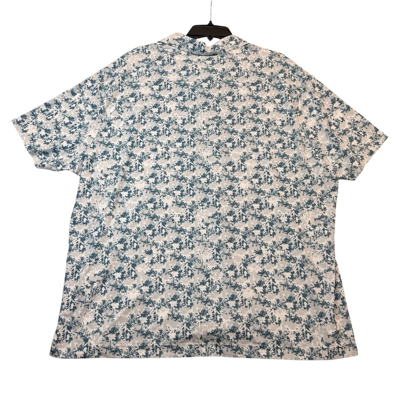 Hart Schaffner Marx Luxury Performance Shirt 2XL NWT Stretch Blue Floral $89 Women's Blouse