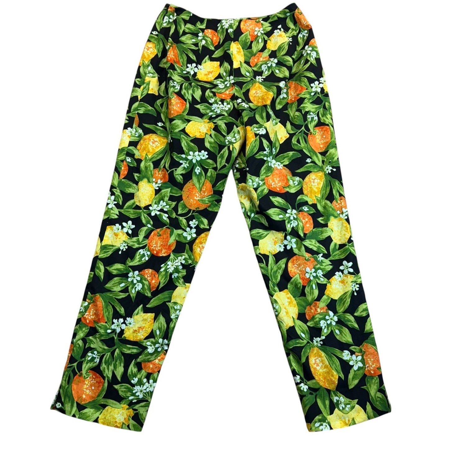 Talbots Petites Lemon Print Pants Women's 4P NWT Cotton Stretch Y2K Cotton Blend