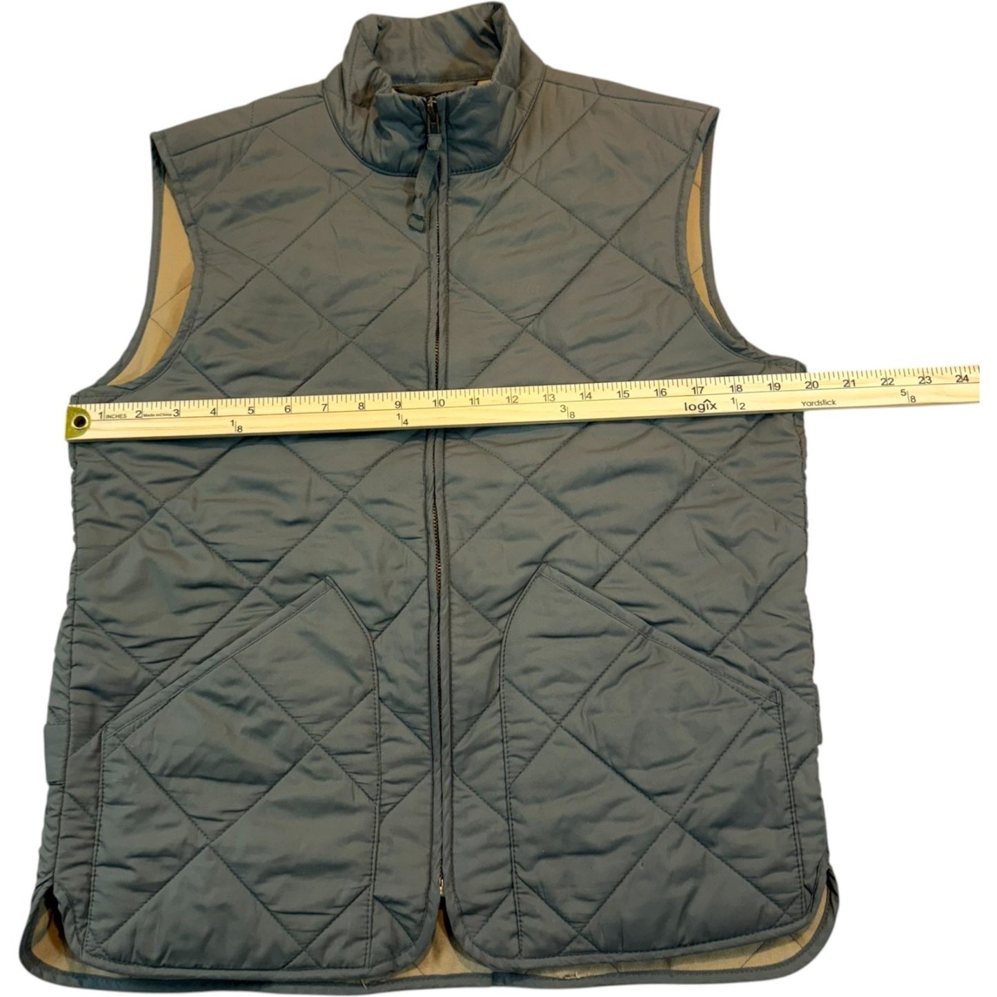 J. Crew Women's Size Small Green Diamond-Quilted Utility Vest 100% Polyester