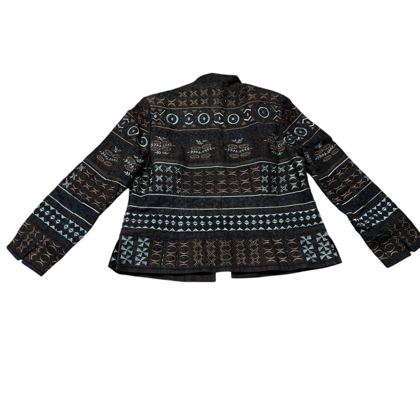 Coldwater Creek Women's 14P Petite Zip Jacket Geometric Tribal New With Tags