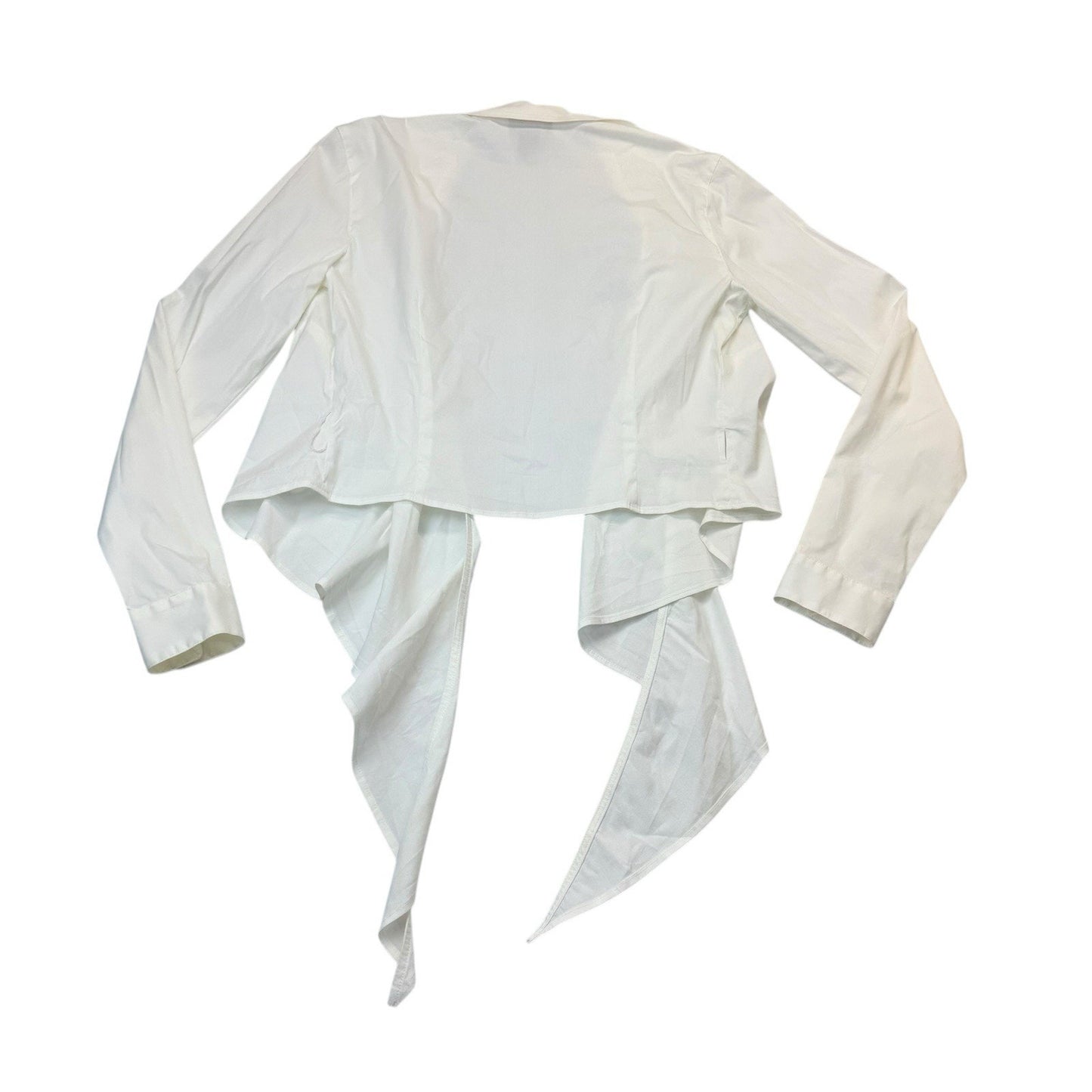 Lafayette 148 White Draped Open Front Cardigan Size 4nItaly Fabric Women's
