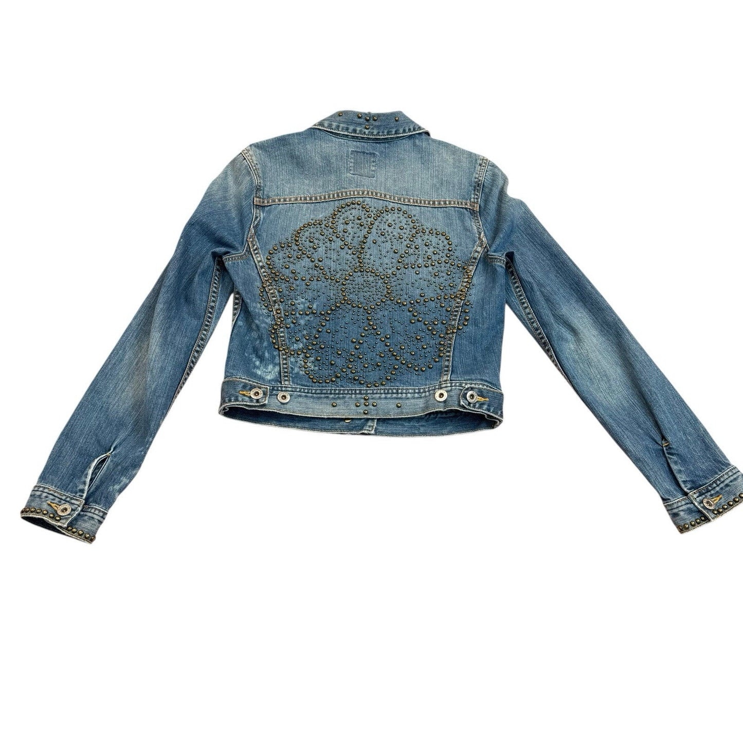 Lucky Brand Cropped Denim Jacket Medium Wash Size S Women's