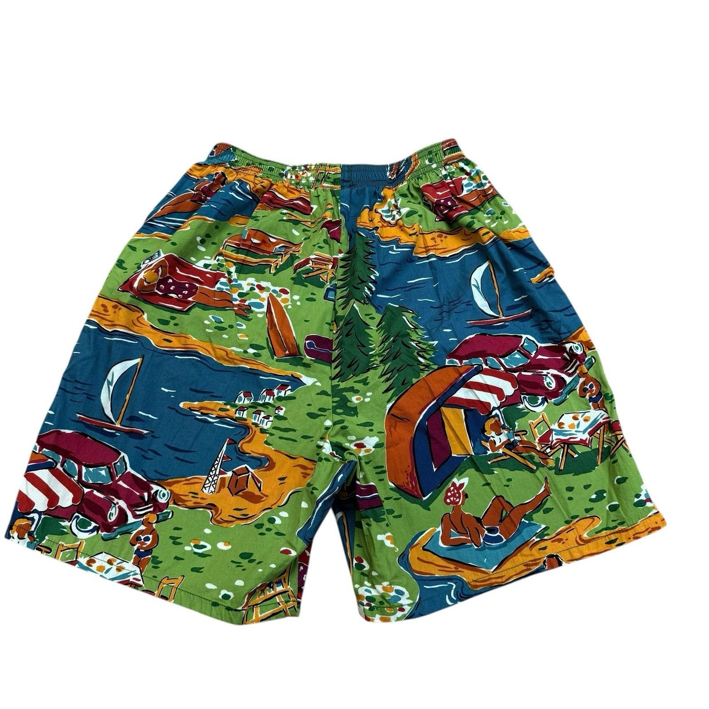 Vintage Y2K Polo Ralph Lauren Swim Men's XL Graphic Print Beach Shorts