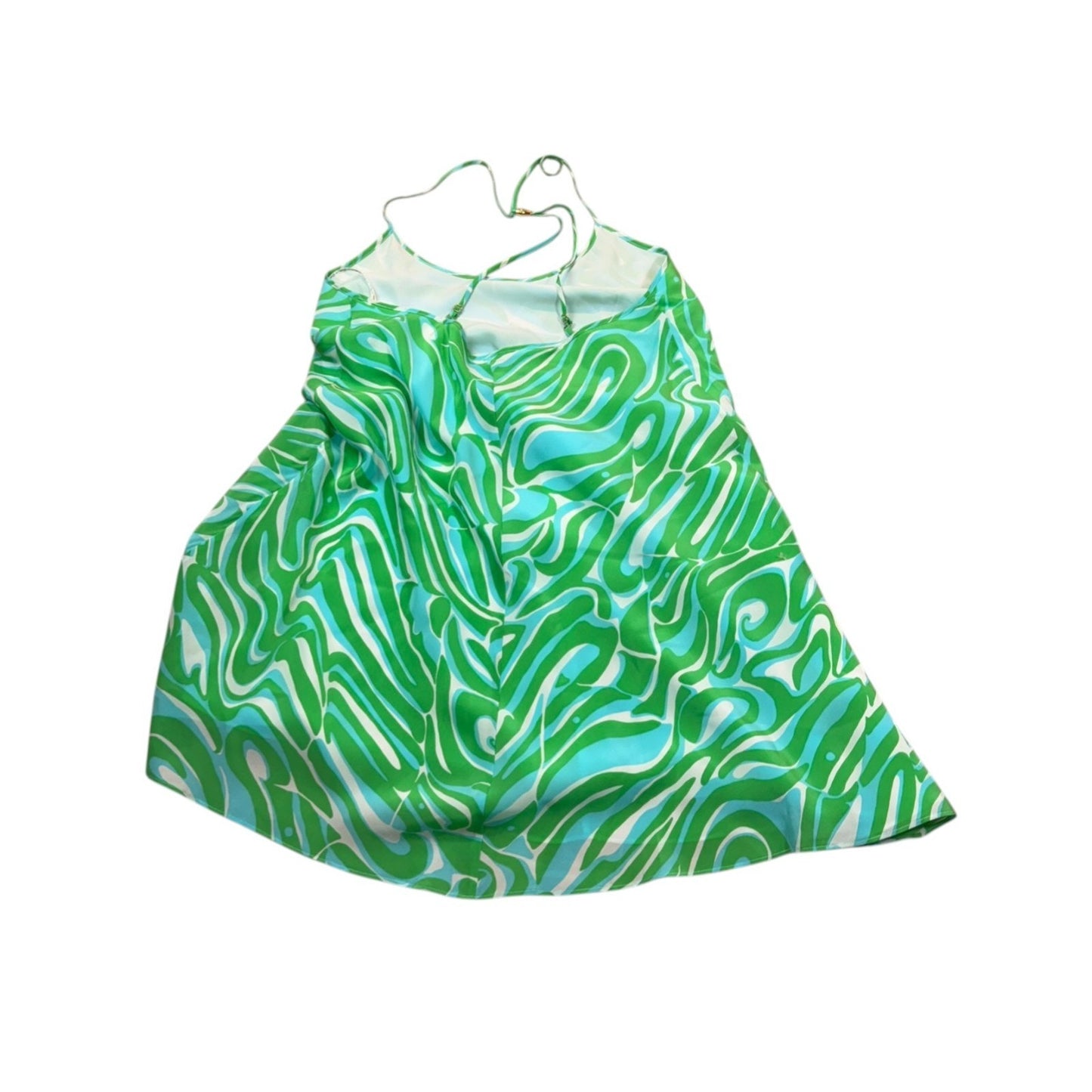 NEW Lilly Pulitzer Green Sleeveless Abstract Waves Patter Maisy Dress MSRP $209 Women's