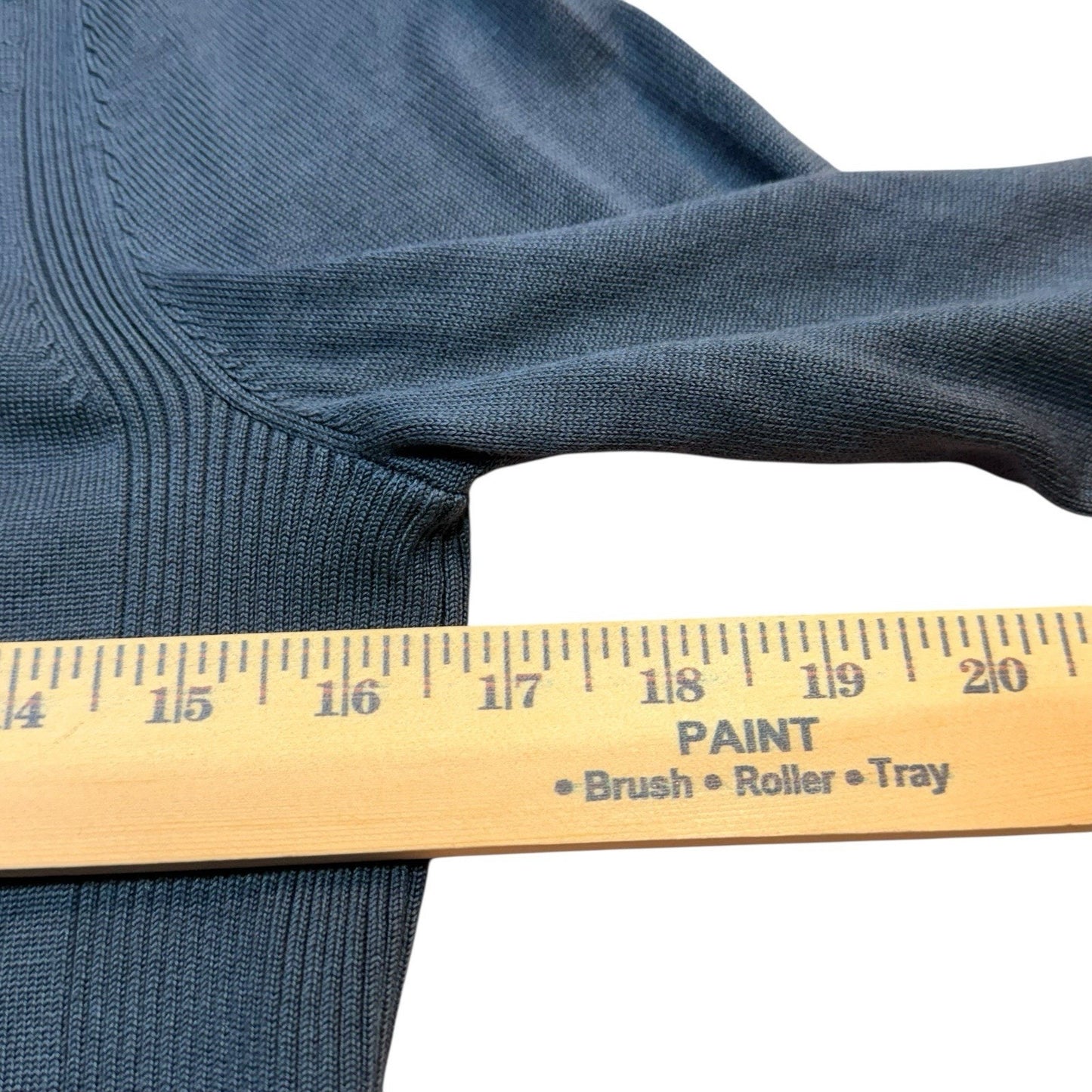 Per Se by Carlisle Silk Blend Cardigan Sweater XS Blue Gray Feather Cuff Trim Women's