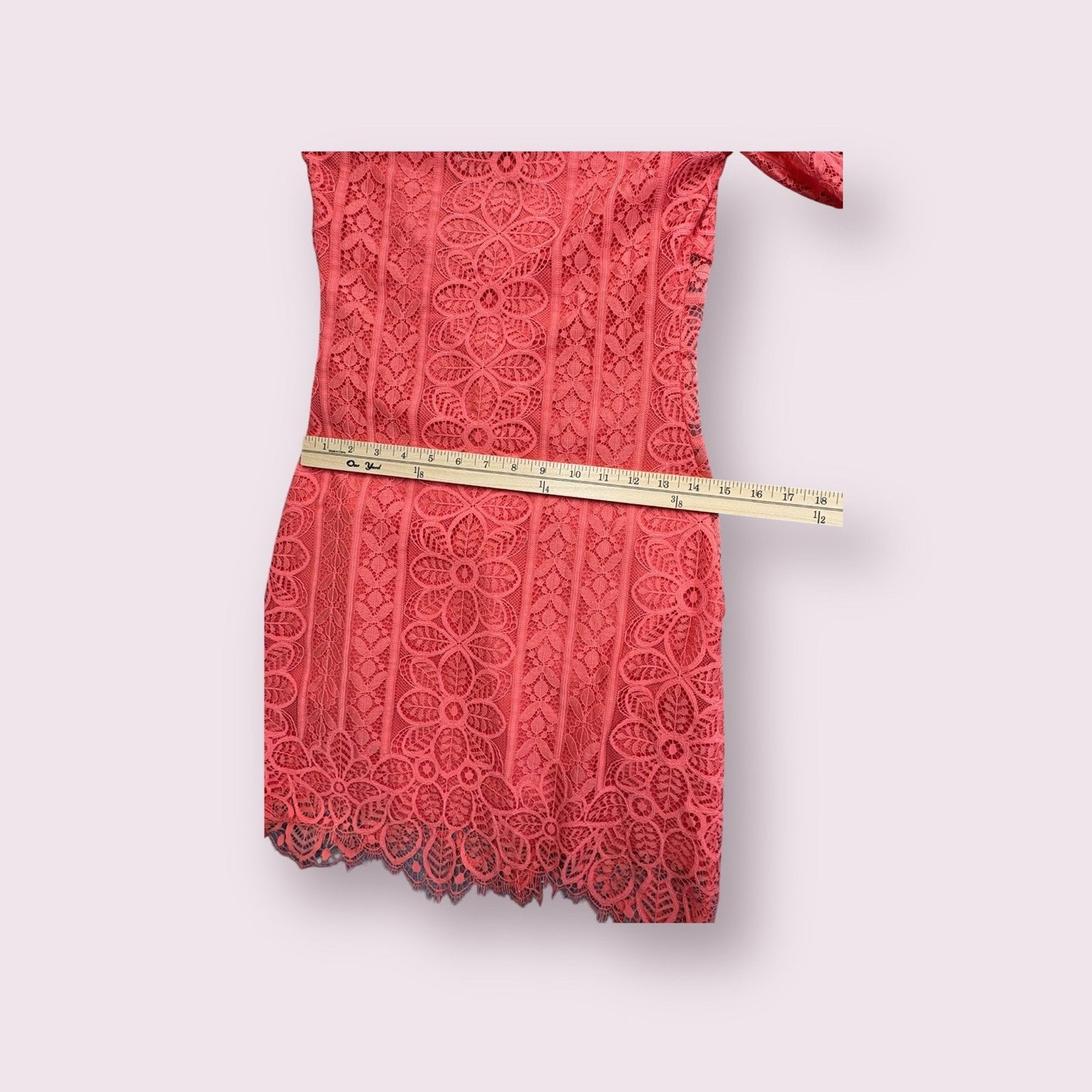 $246 For Love & Lemons Lyla Lace Coral Cocktail Dress Size Small NWT Women's