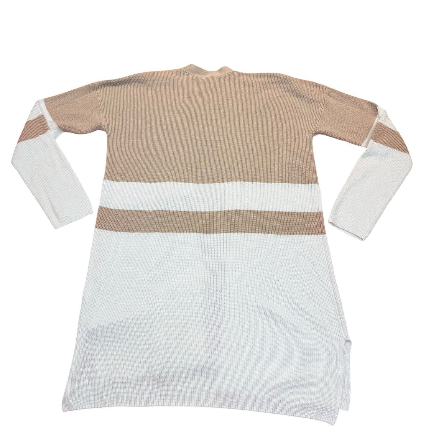 Splendid Colorblock Open Cardigan Beige White Size S Women's