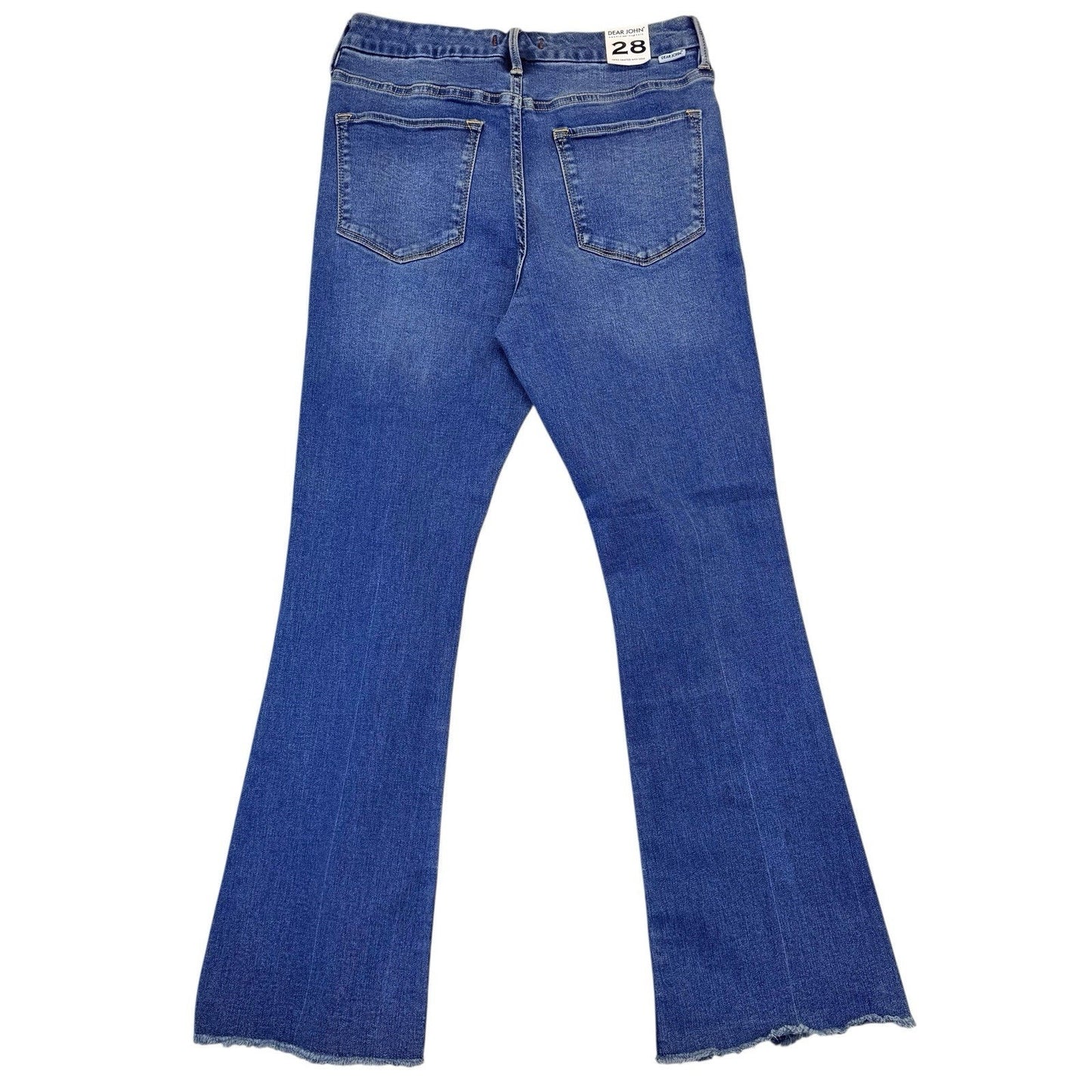 Dear John Brisbane Flare Jeans Size 28 Distressed Raw Hem NWT