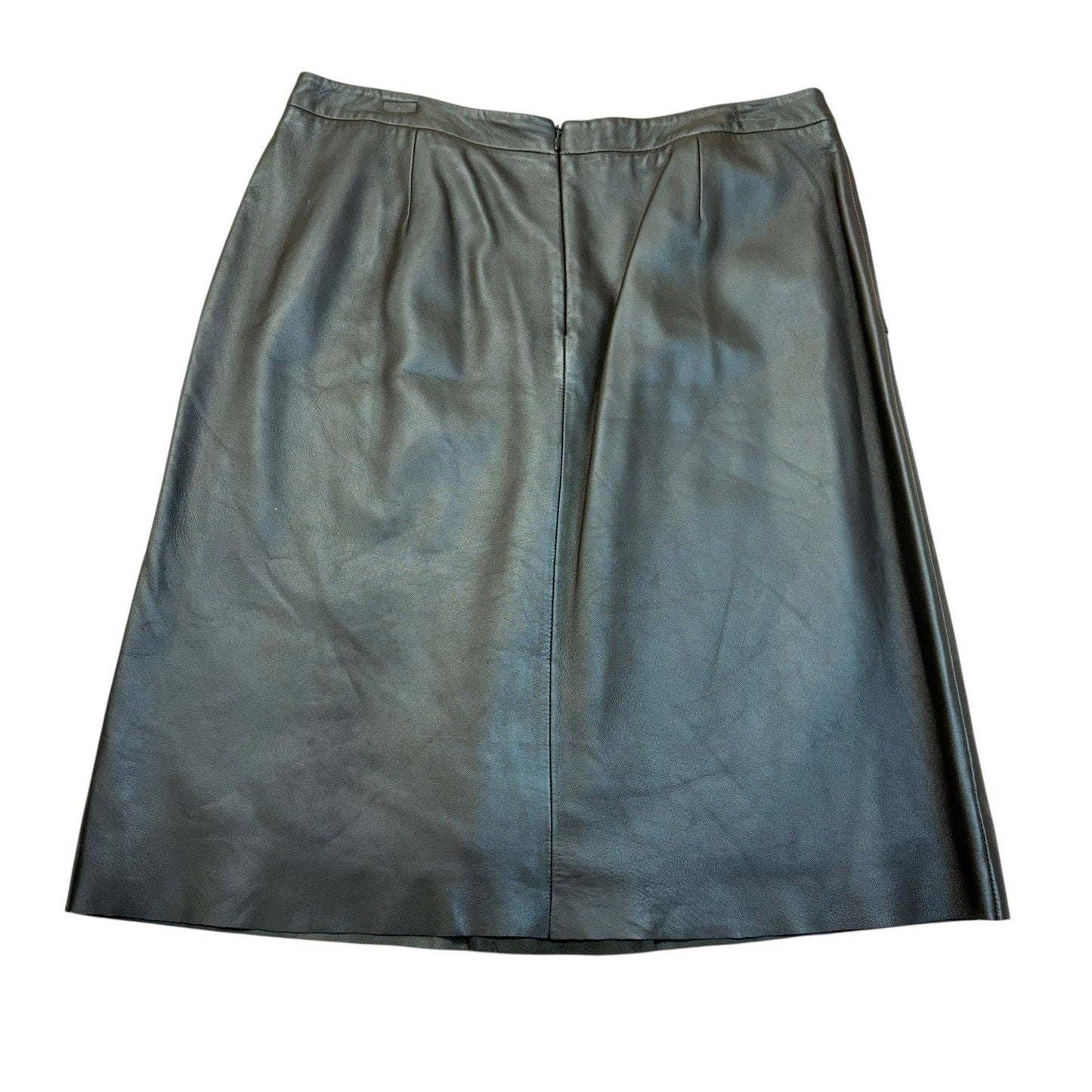 Context Brown Leather Skirt Suit Women’s Size 14 Blazer Pencil Skirt Set