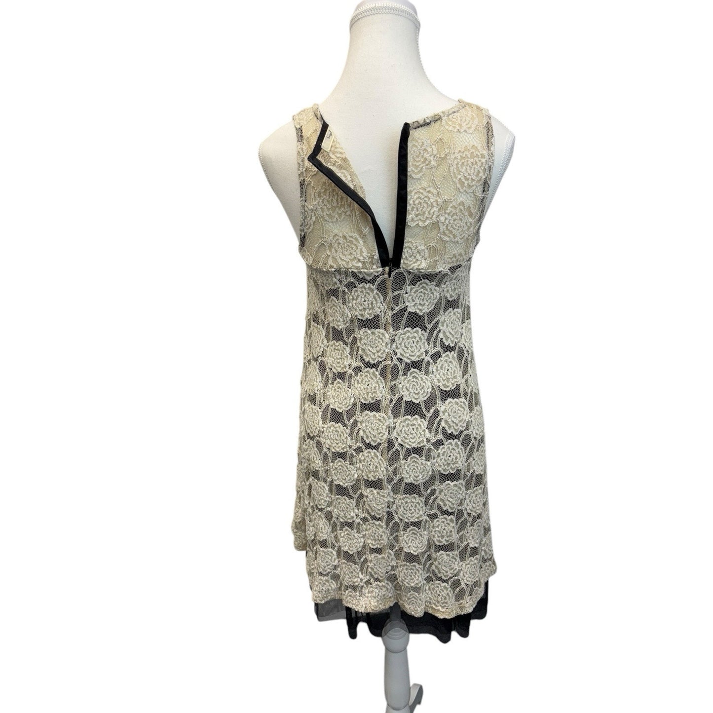 Hazel Ivory Lace Lined Stunning Dress Size Small Knee Length Women's