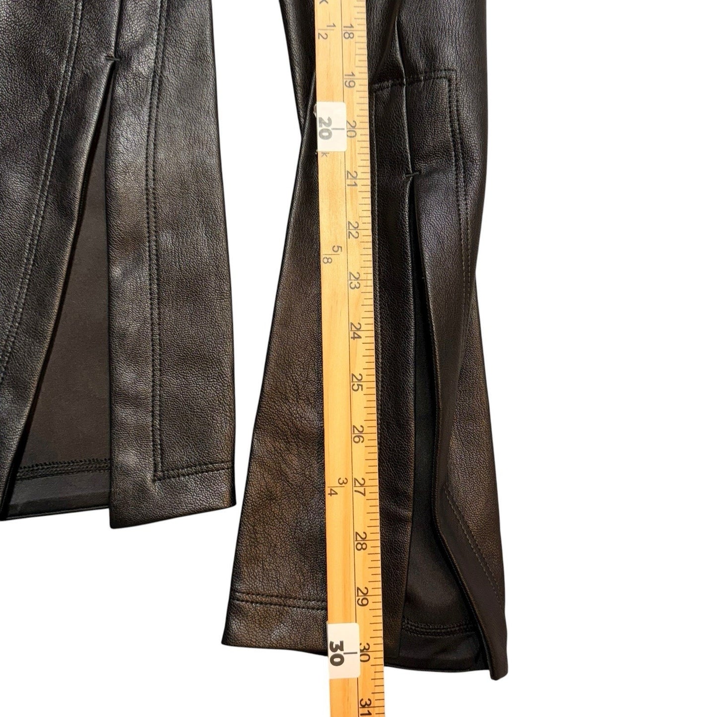 SPANX Faux Patent Leather Leggings Size M Black High Rise Shiny Skinny Pants Women's