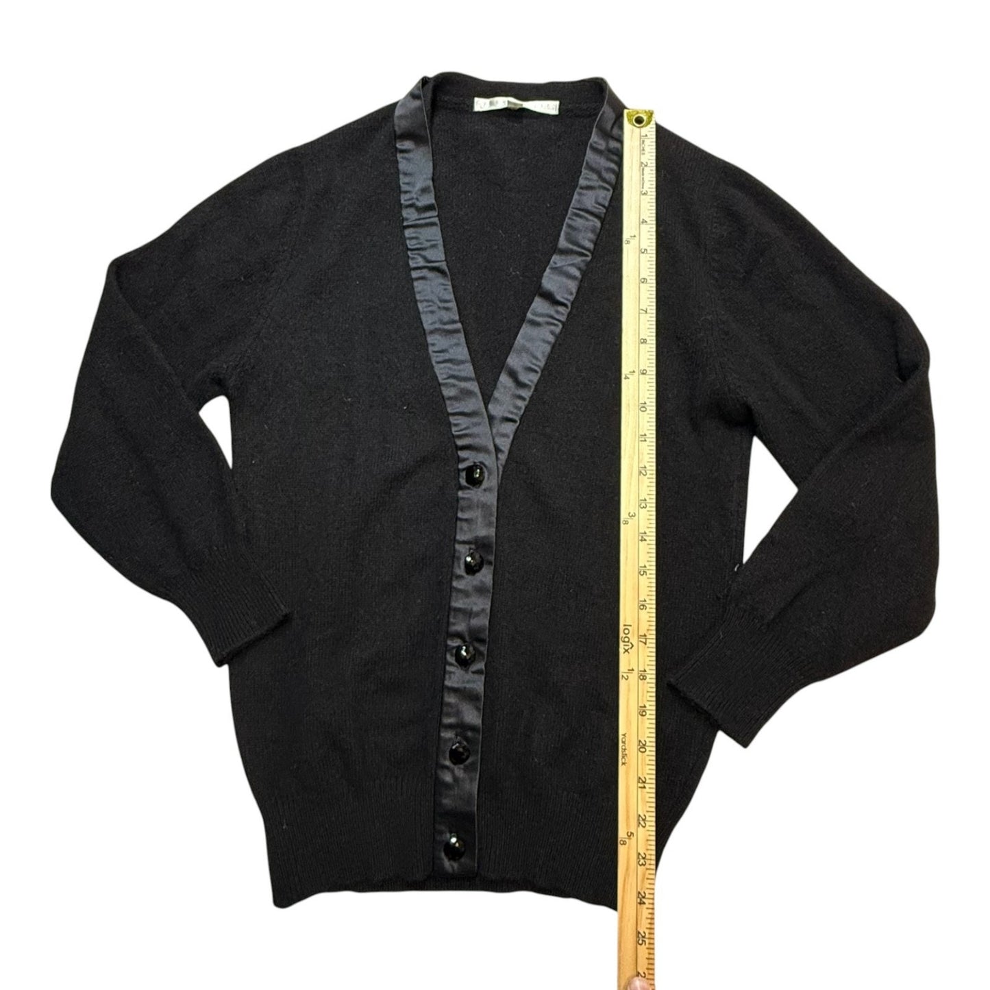 Vintage Perry Ellis Black Cashmere Cardigan Sweater Women’s Small