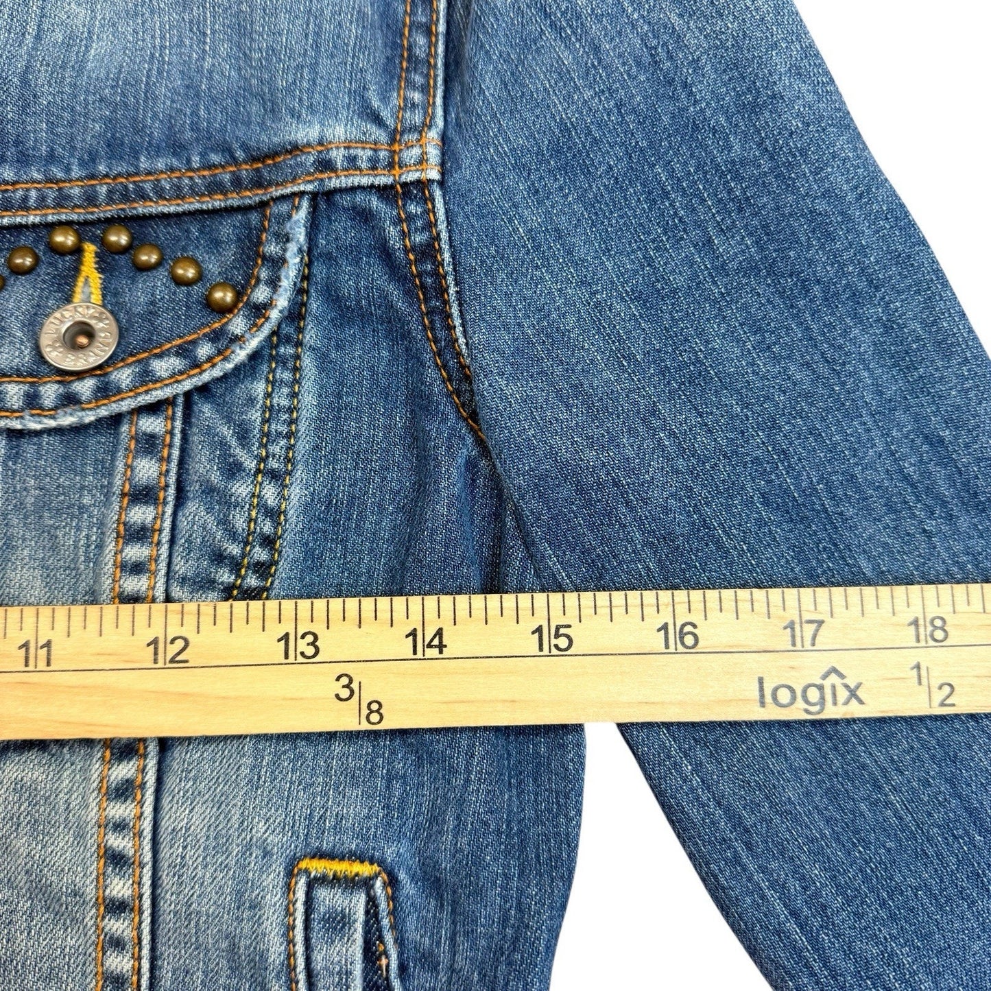 Lucky Brand Cropped Denim Jacket Medium Wash Size S Women's