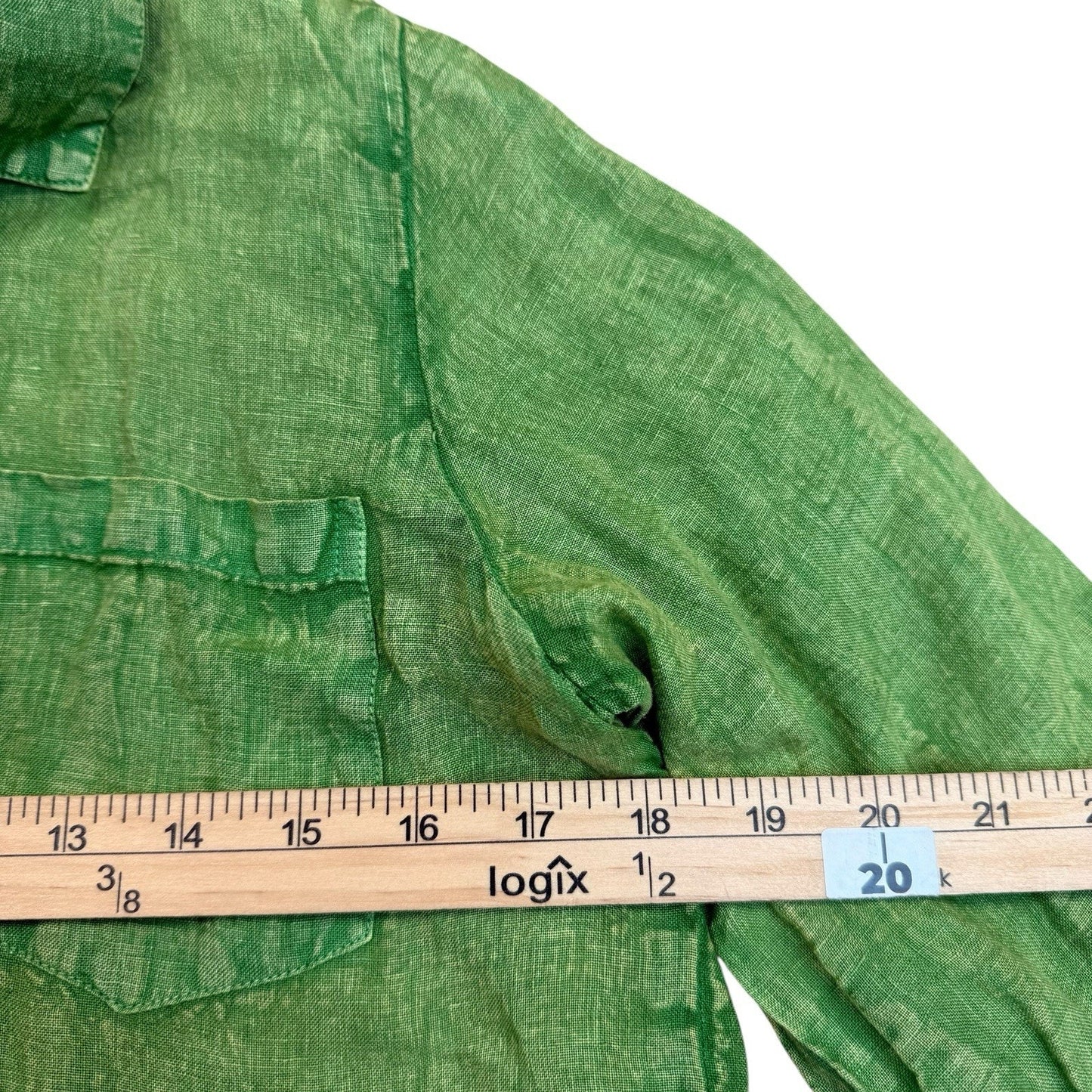 Karyn Seo Green Linen Tunic Shirt Dress Size S Women's