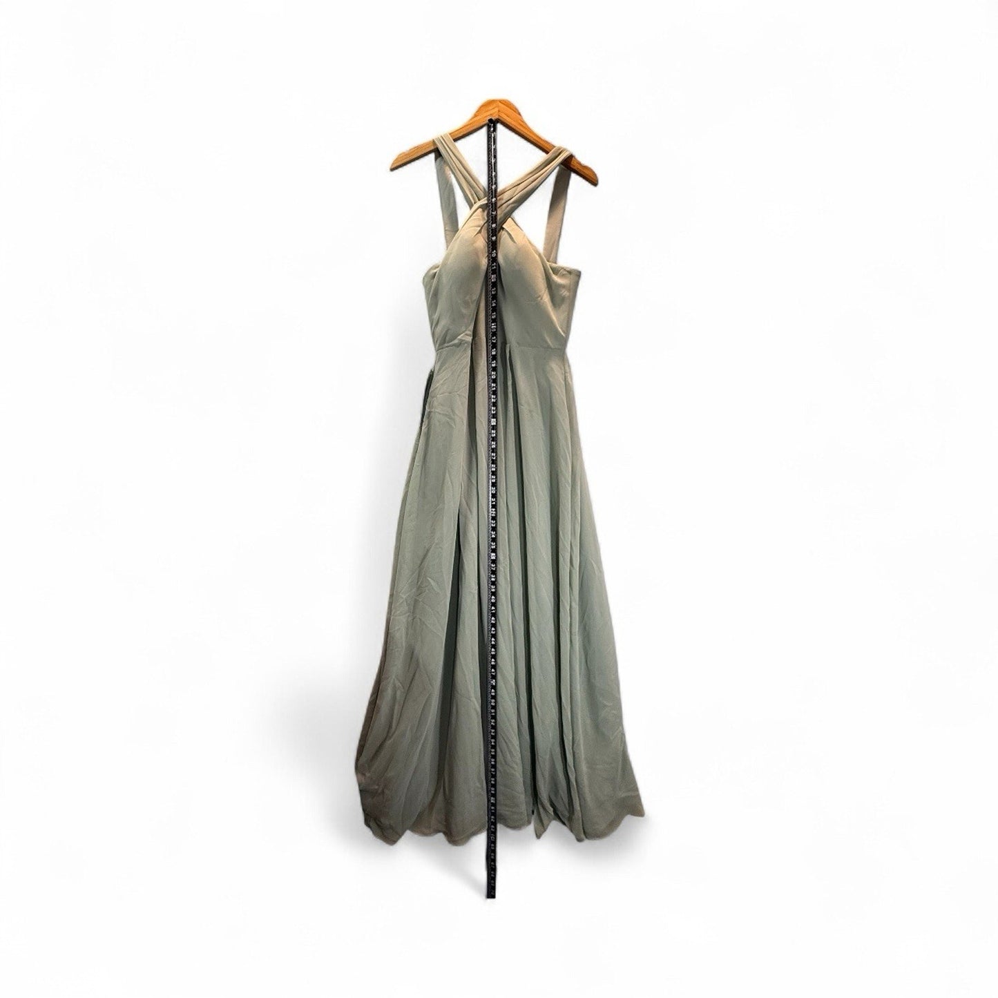 Azazie Dixie Bridesmaid Dress Sage Green Size A10 NWT Formal Gown Women's