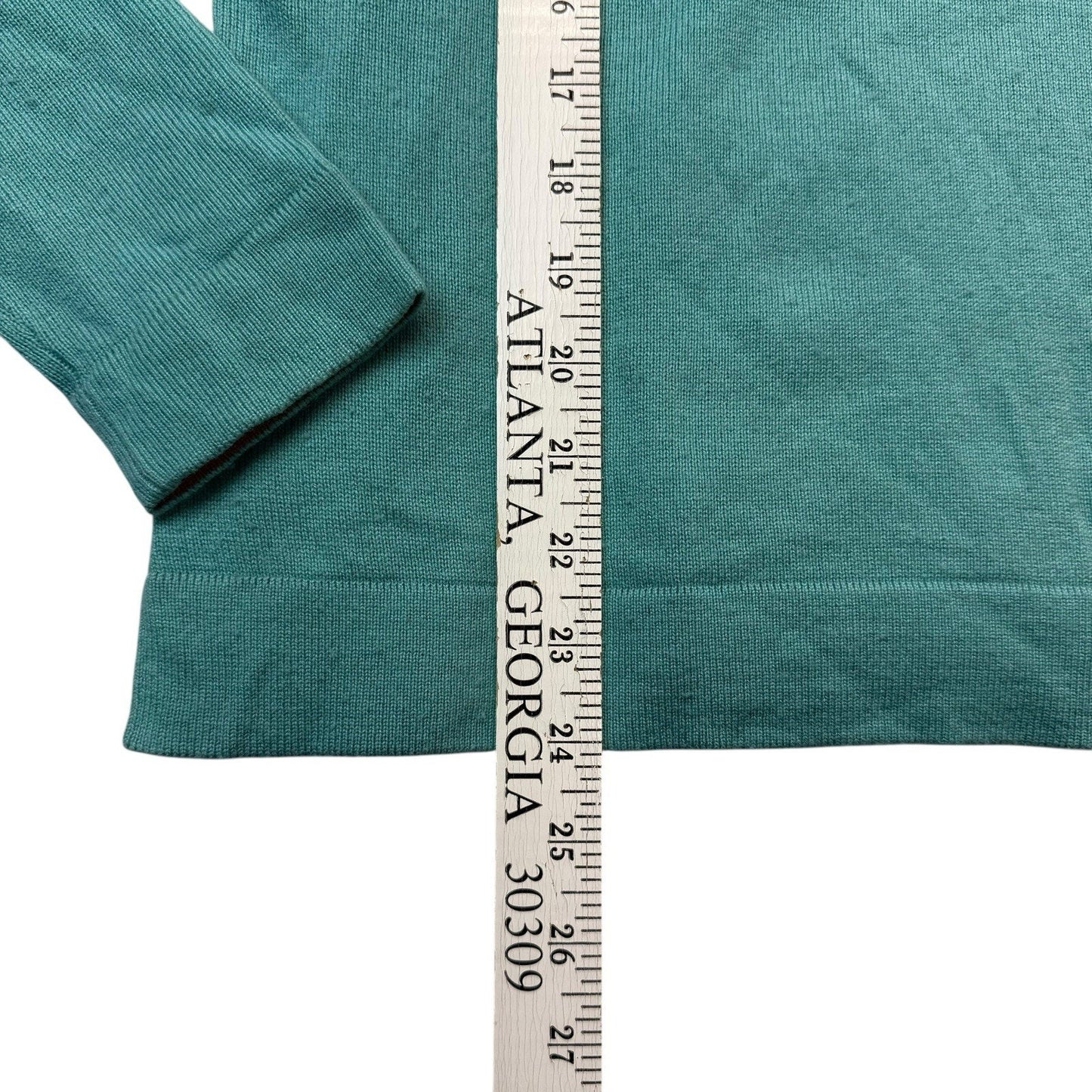 Vintage Doncaster Silk Cashmere Sweater Women’s Small Teal Pnk V-Neck Pullover