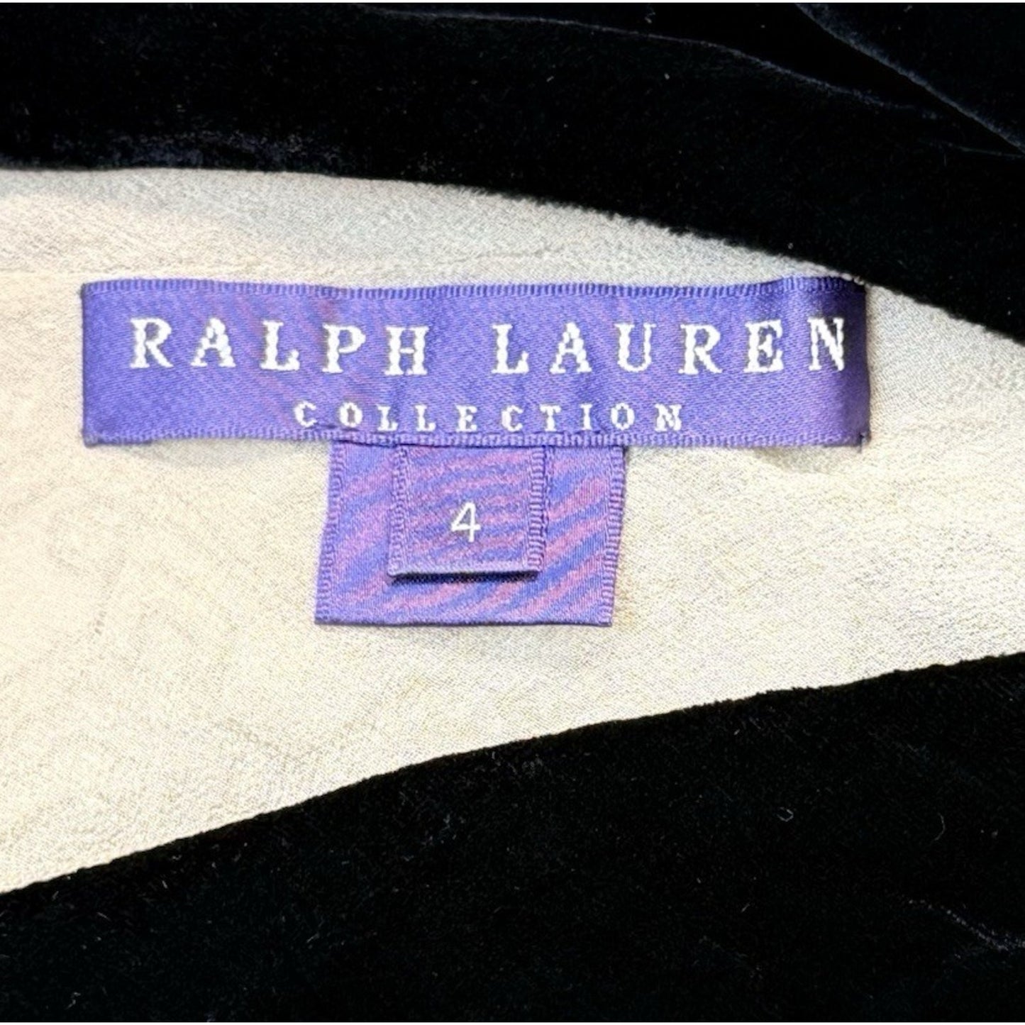 Vintage Y2K Ralph Lauren Collection Black Velvet Beaded Gown Dress 4 Women's