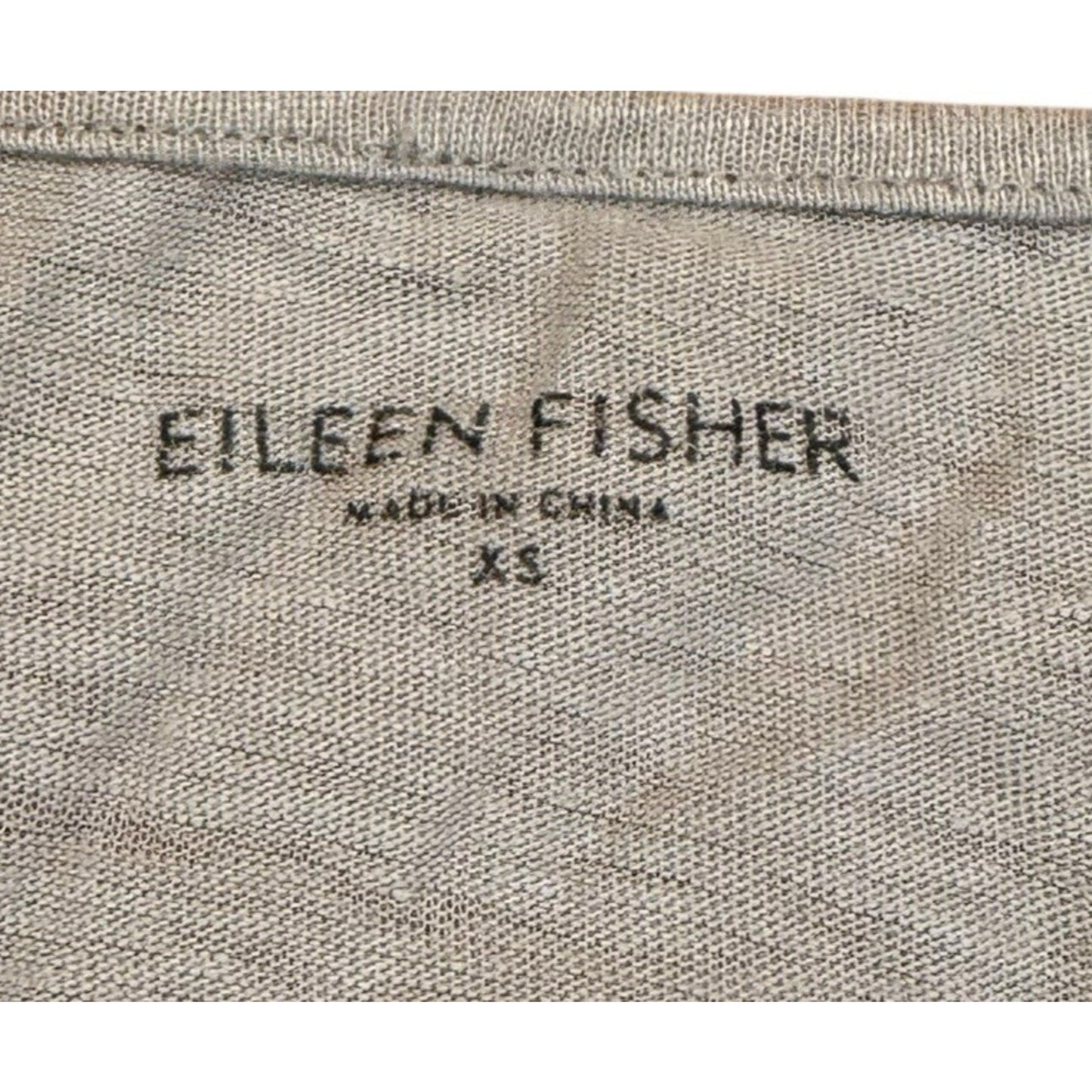 Eileen Fisher Linen Dress Women's Small Gray 3/4 Sleeve Smocked Tunic Scoop Neck