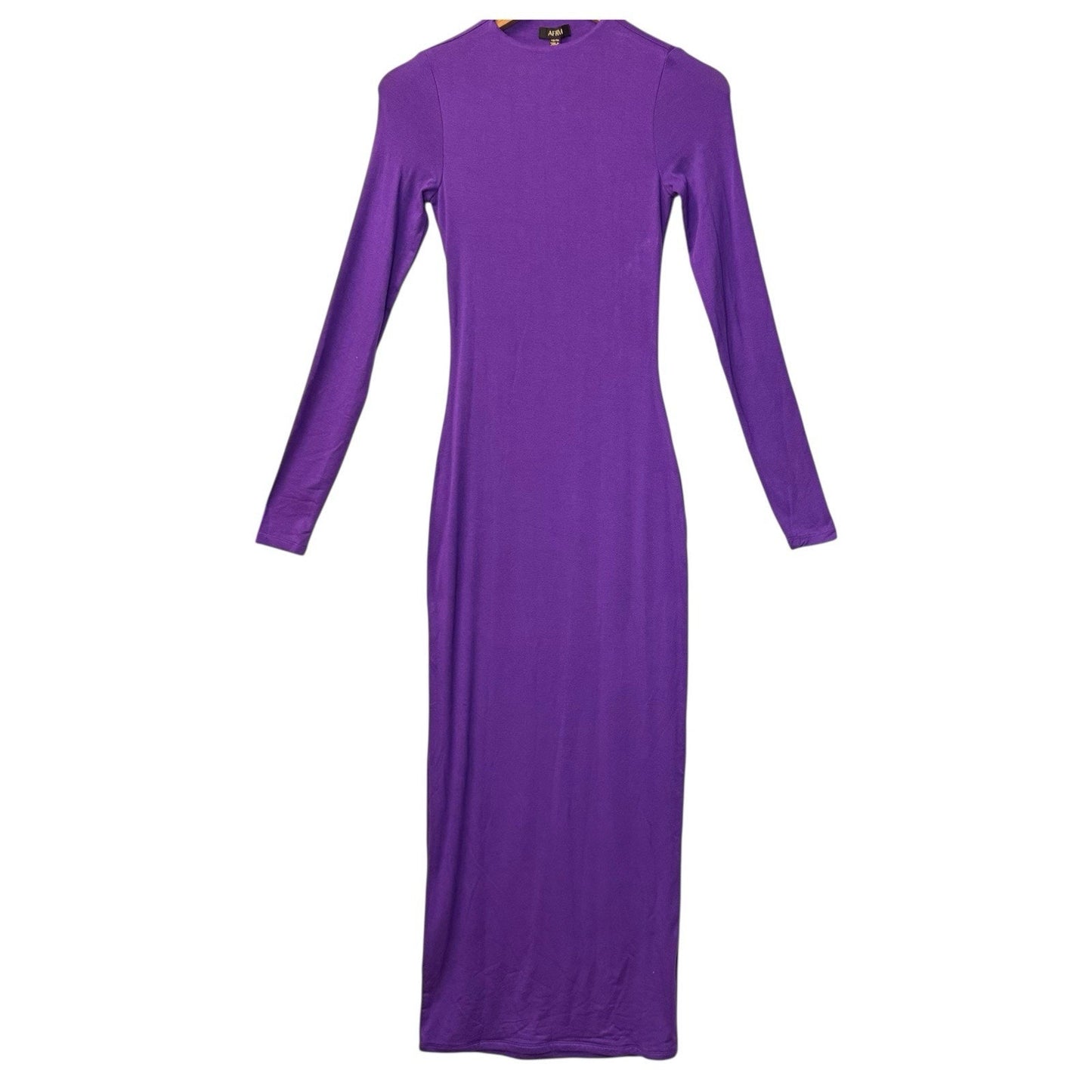 AFRM Purple Long Sleeve Maxi Dress Bodycon NWT Size XS Women's