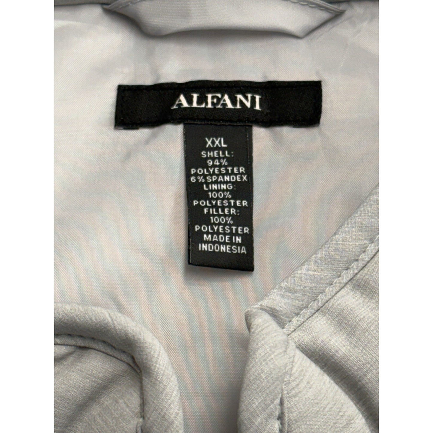 NWT Alfani Men's Stylish Heathered Quilted Vest Zip Stand-Collar Gray Silver Size 2XL