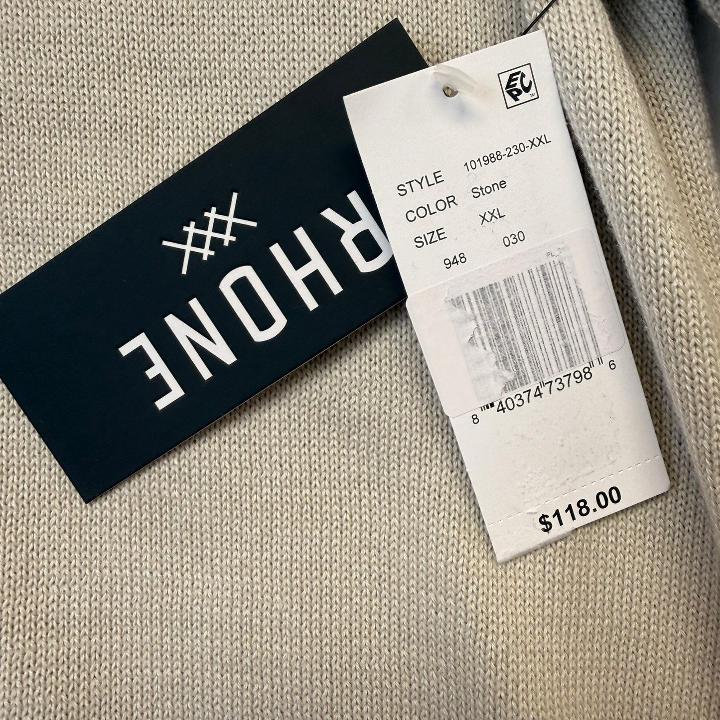 Rhone Dubliner Crewneck Sweater 2XL NWT Raglan Stone Beige $118 Women's