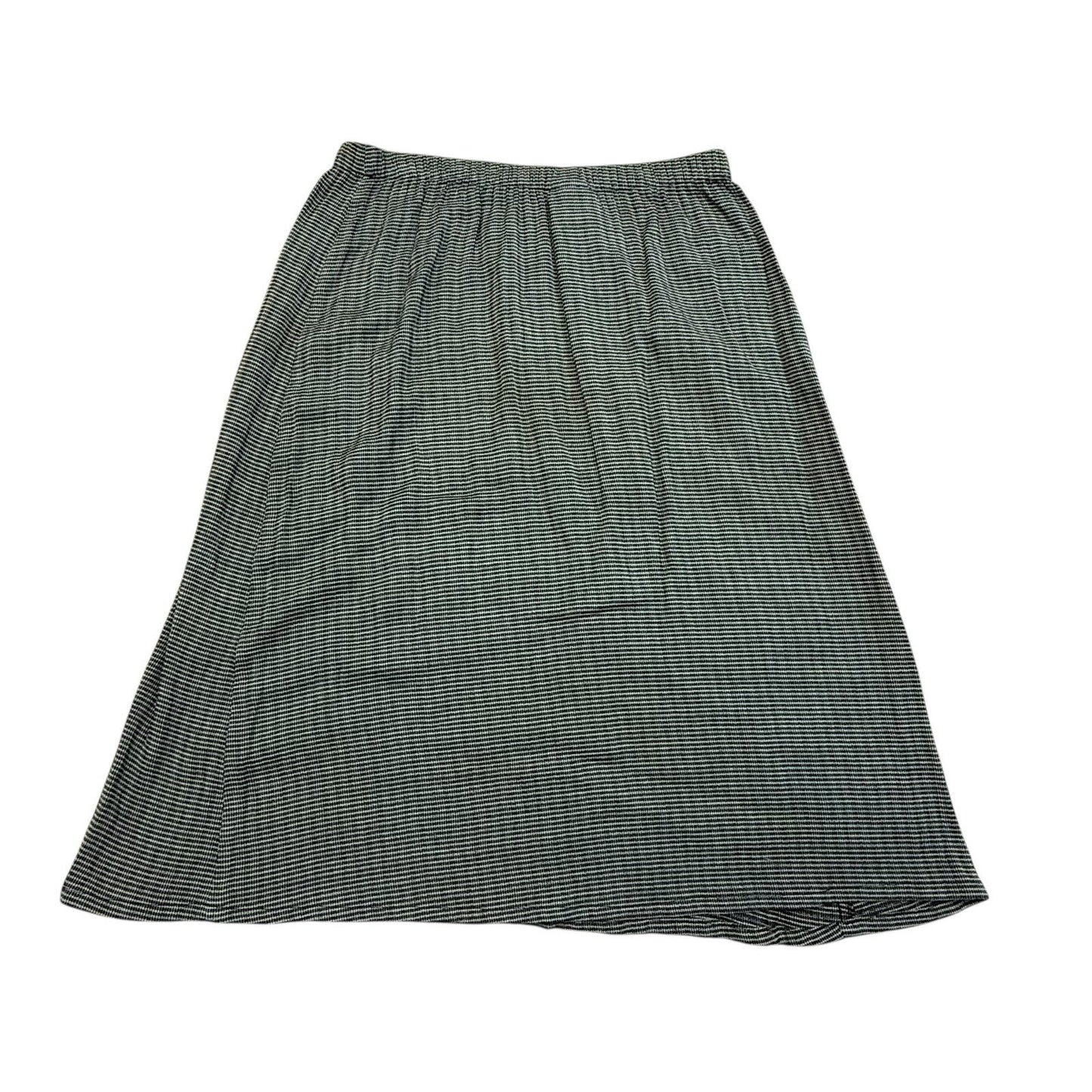 VINTAGE Eileen Fisher Green Textured Midi Skirt Women's Small