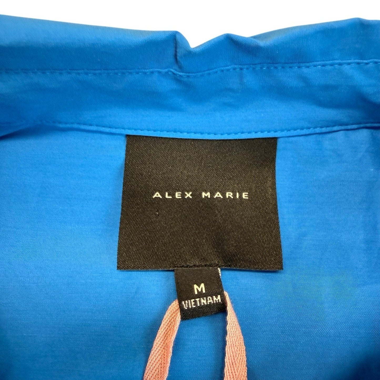 Alex Marie Blue Button Front Shirt Women’s Medium Long Sleeve Classic Fit Blouse