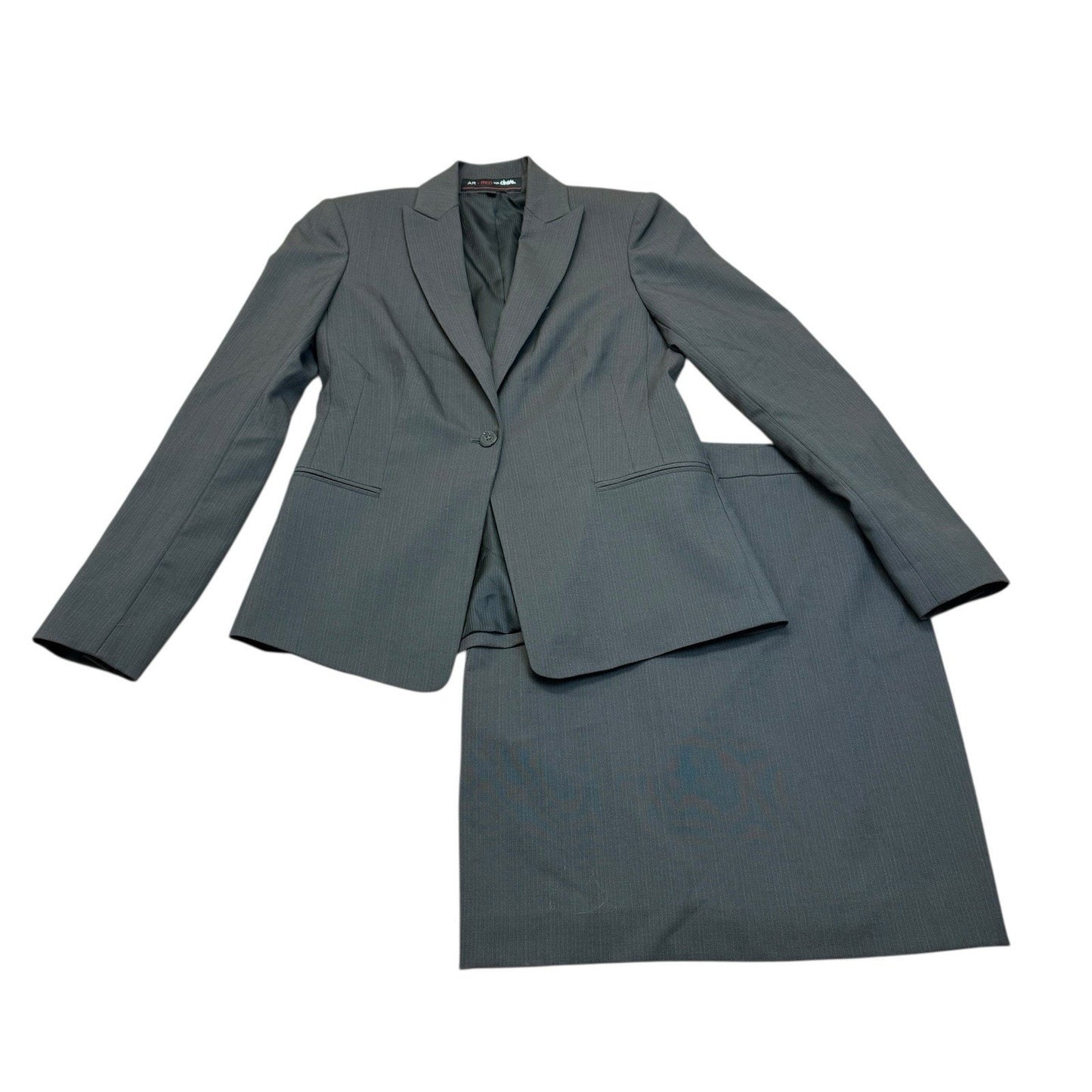 Vintage Anne Klein II Skirt Suit Women's 2 Tailored Blazer Pencil Skirt Gray 90s