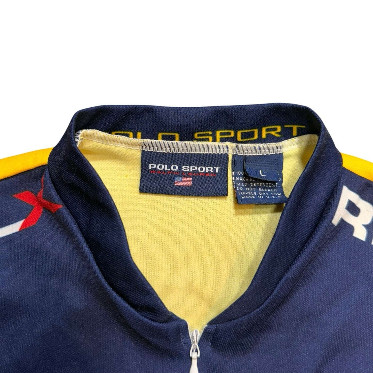 Ralph Lauren Polo Sport RLX Cycling Vests Yellow Navy Zip Front Men’s Size Large