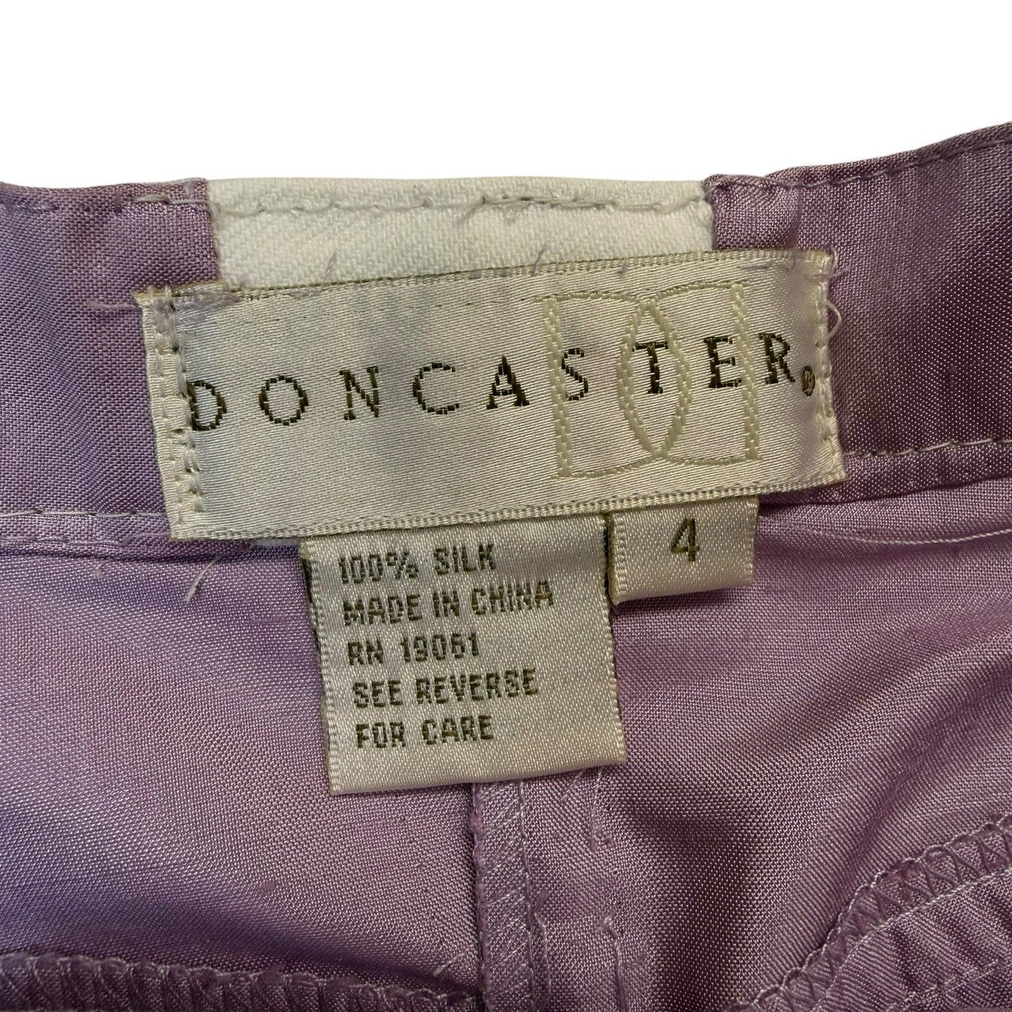 Doncaster 100% Silk Pantsuit Lilac Purple Size 4 Y2K Career Suit Women's