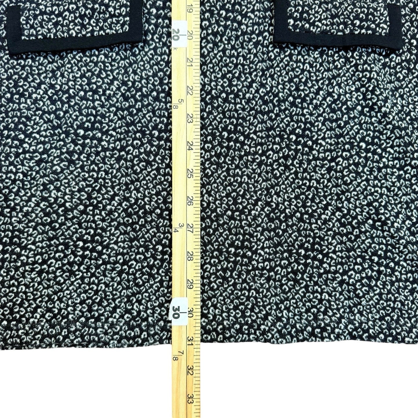 Doncaster Black White Knit Dress Women's Size M 3/4 Sleeve Career Dress