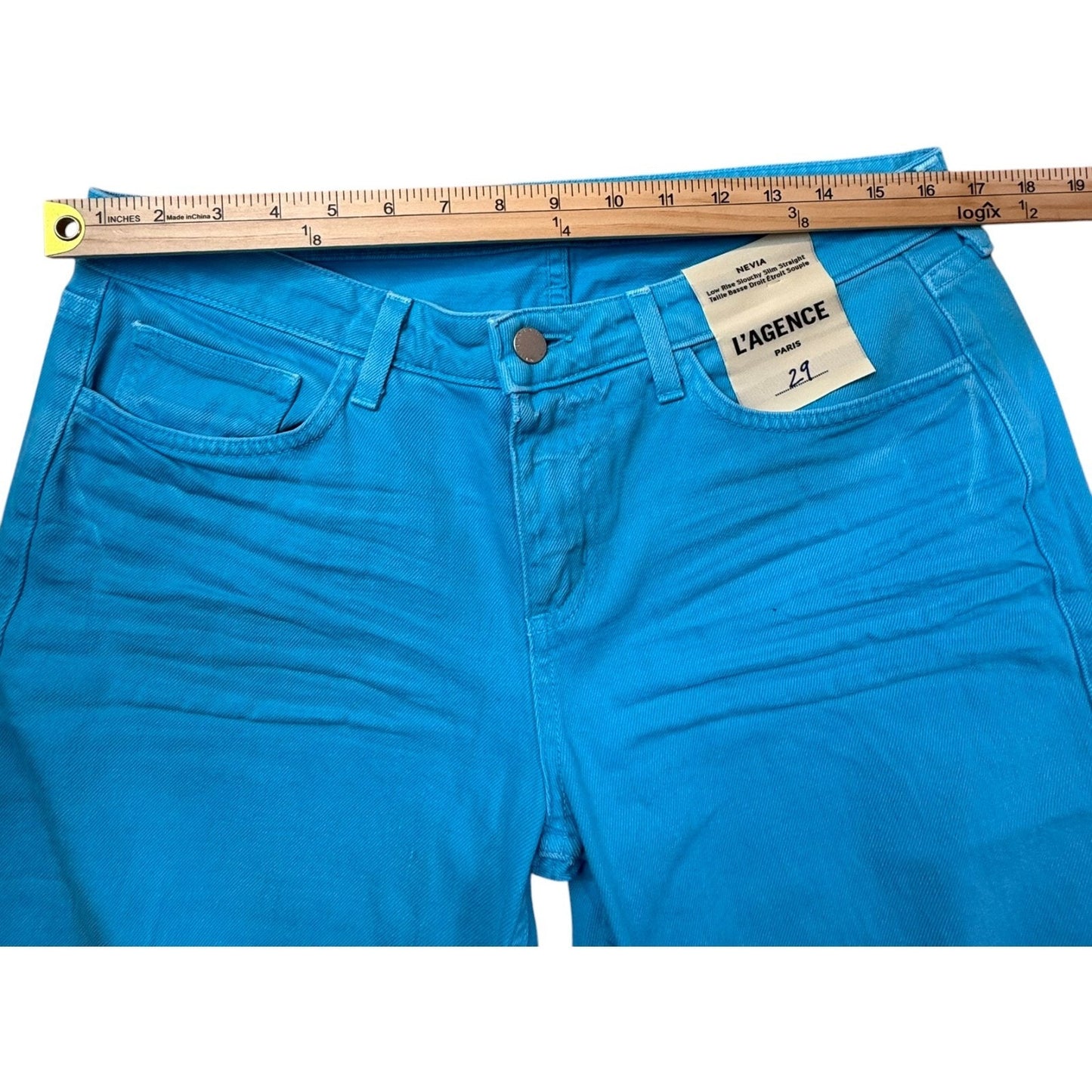 L’AGENCE Nevia Jeans Women’s Size 29 Low Rise Slouchy Slim Straight Blue - New
