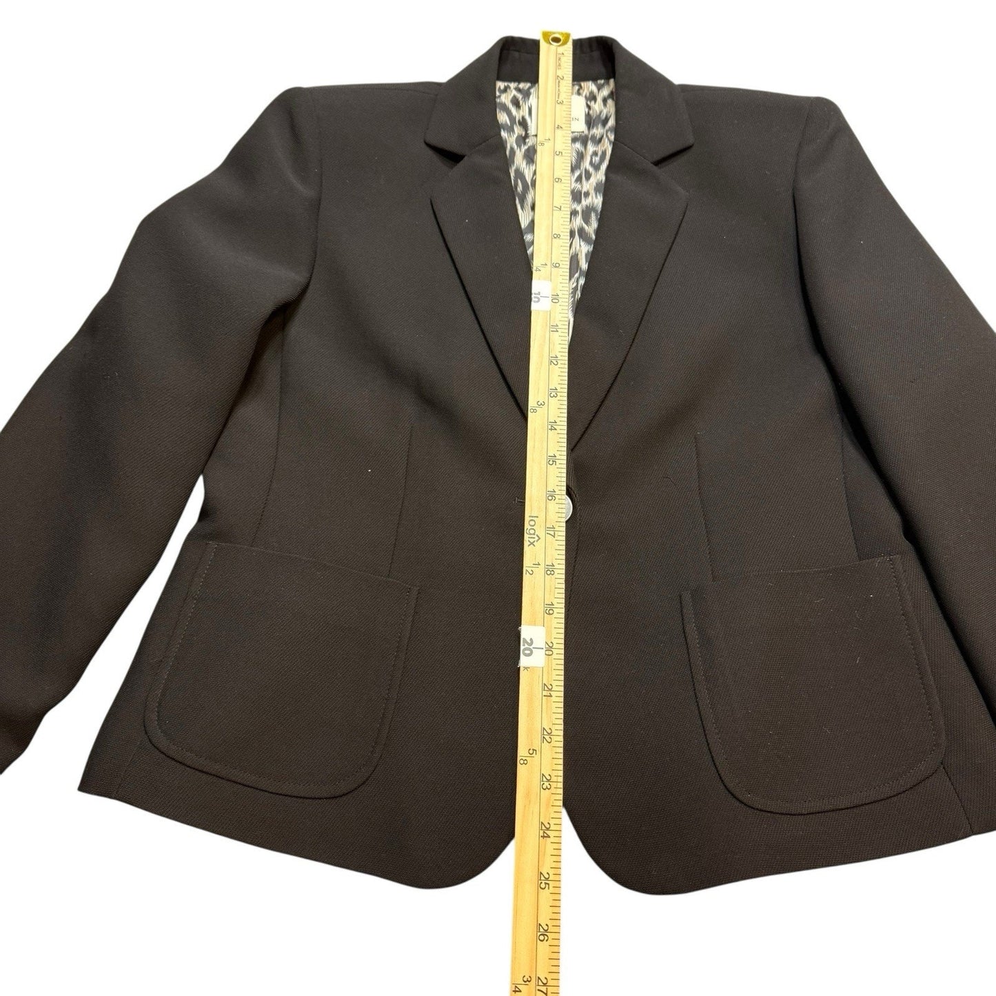 Anne Klein Women’s Brown Skirt Suit, Set Size 10 Blazer & Skirt Lined Leopard