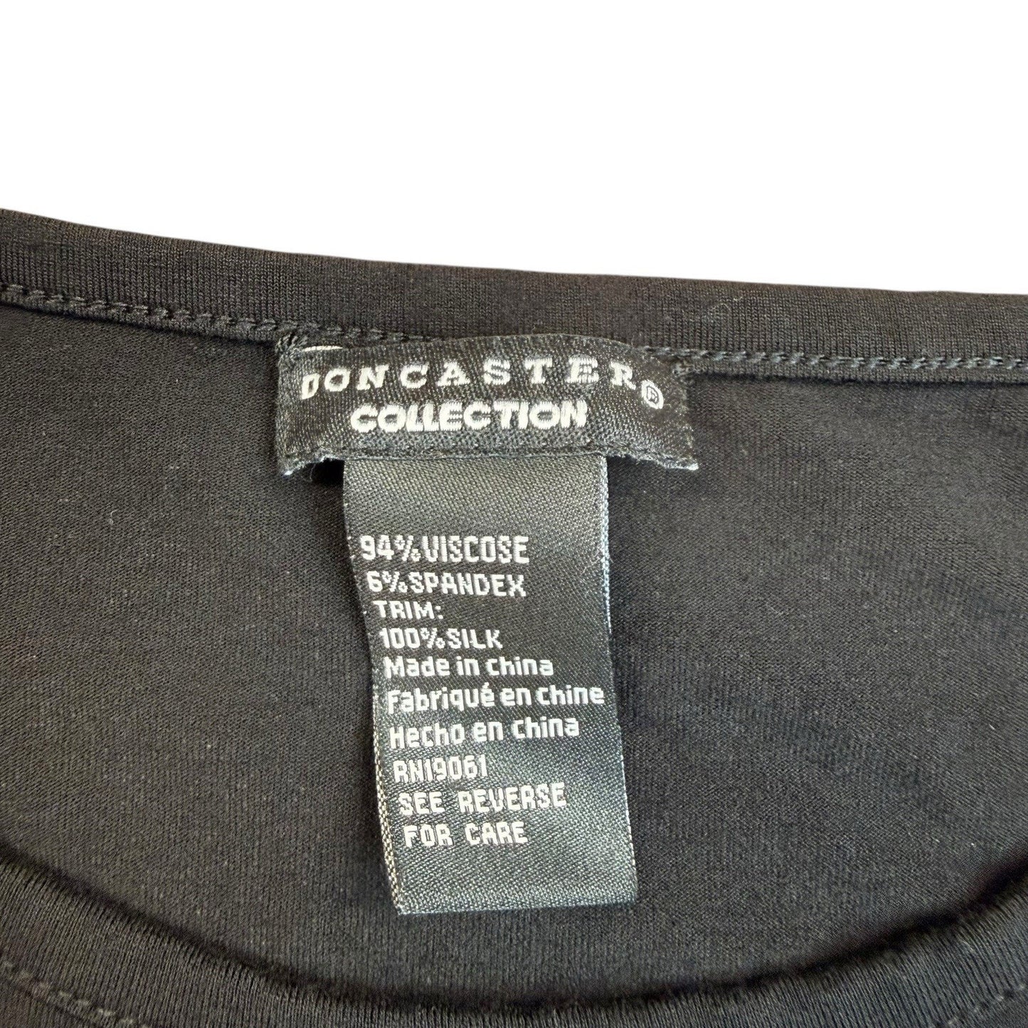 Doncaster Collection Black Long Sleeve Top Size M Women's Blouse
