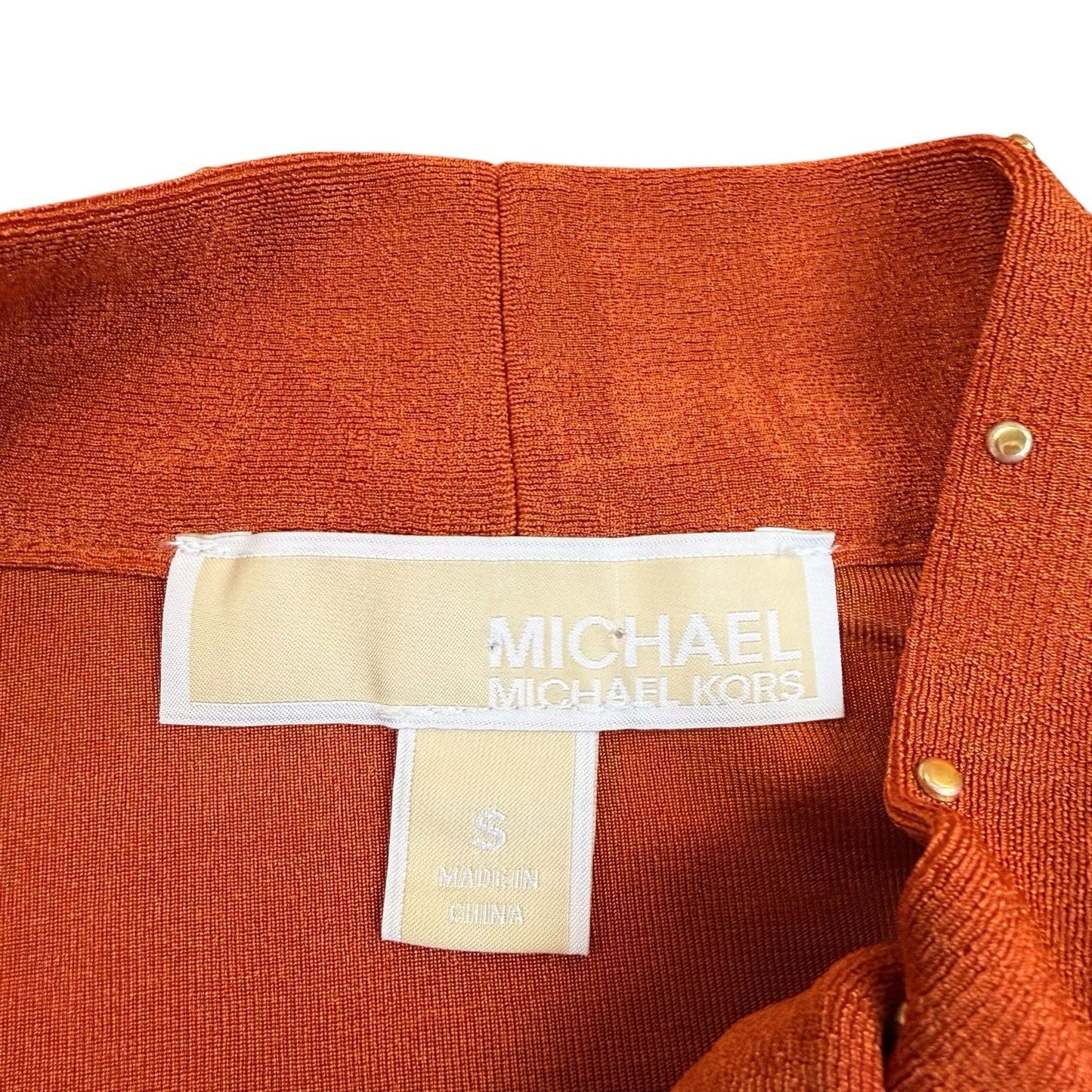 Michael Kors Orange Studded Ruffle Dress Size S Women's