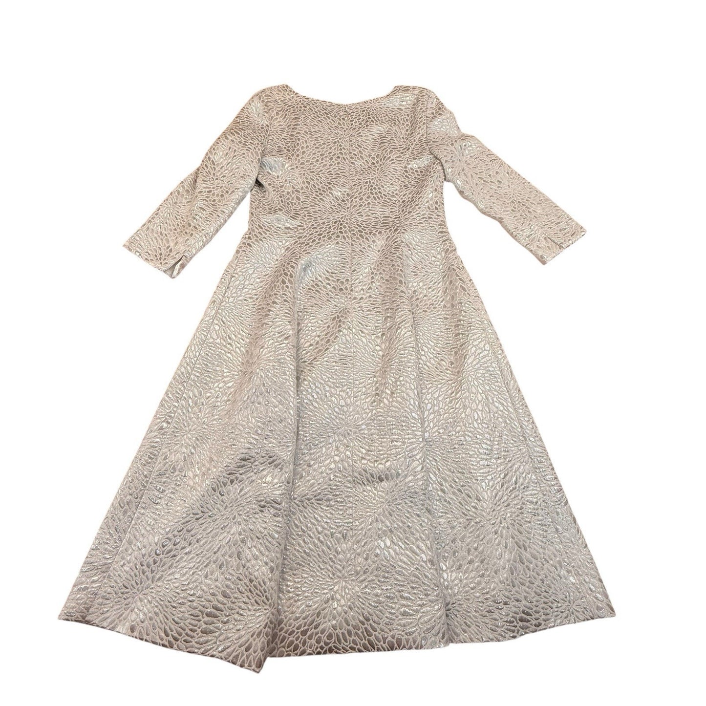 Giovanna Signature Gold Metallic Brocade Dress 12 Formal Midim Women's