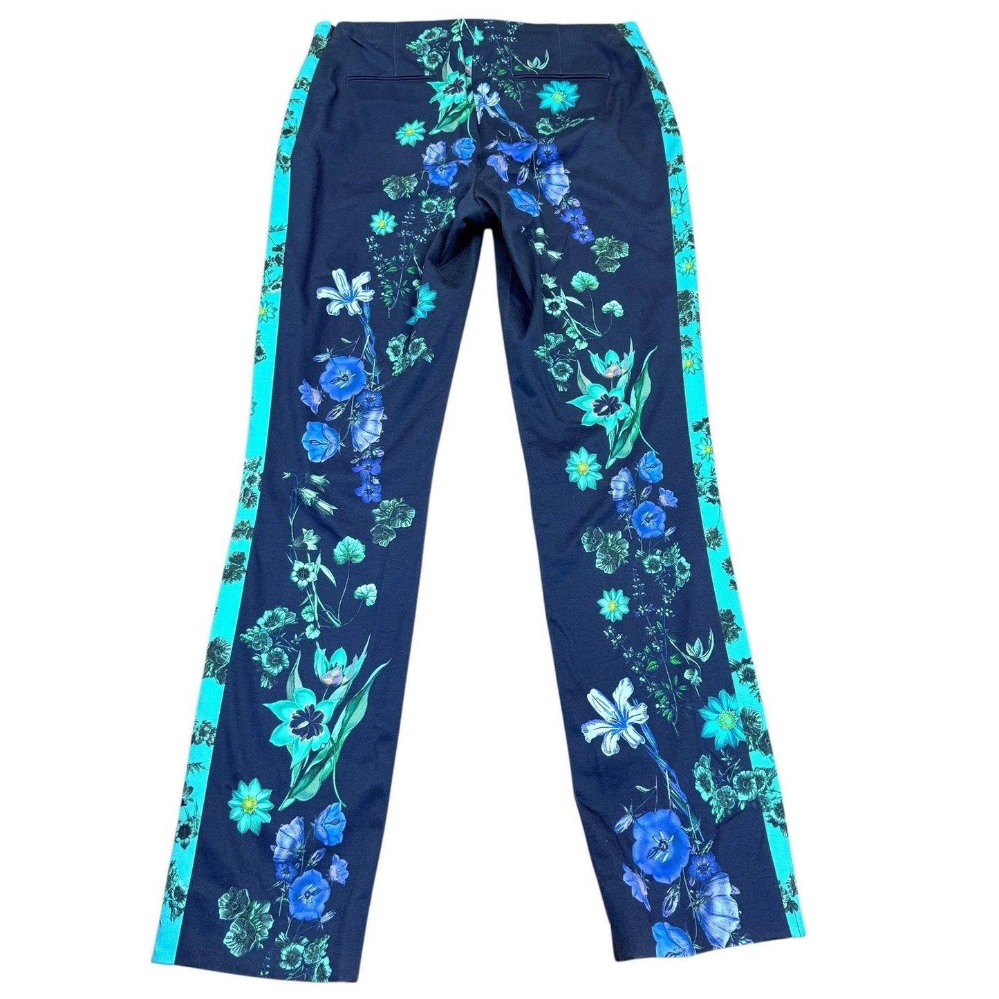 Carlisle Floral Print Pants Women's Size 2 Blue Statement Trousers