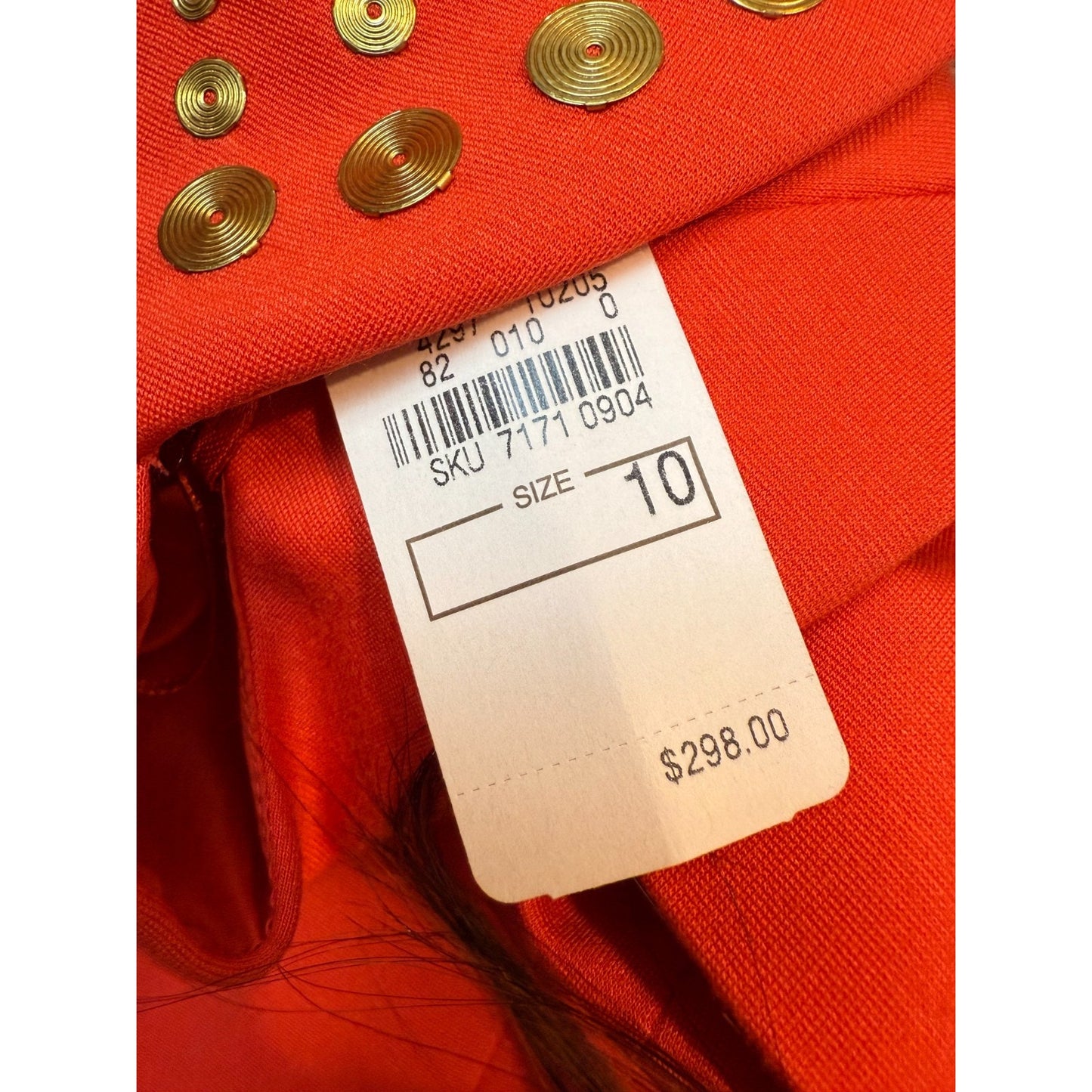 NEW Trinka Turk Women's Size 10 Orange Sleeveless Lined Sheath Dress Women's