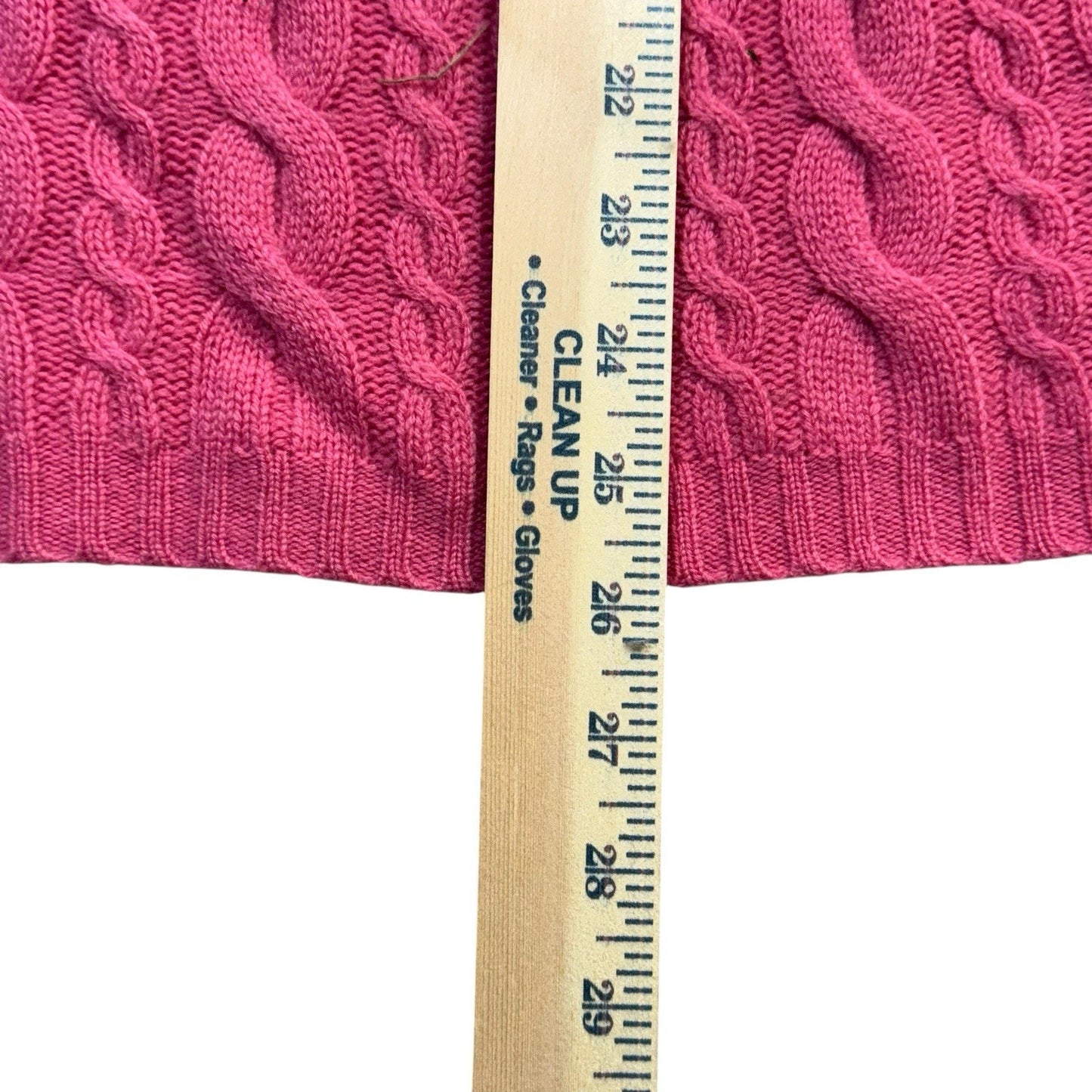VTG Don Caster Sports Women’s 100% Cashmere Cable Knit Turtleneck Sweater Sz Small Pink