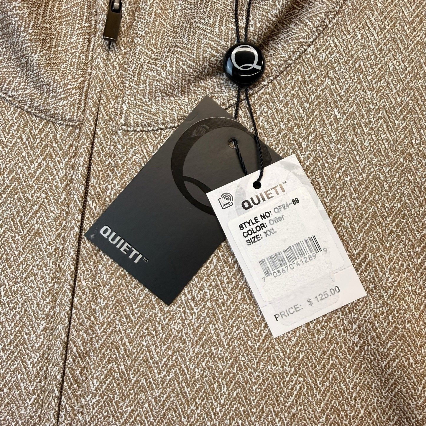 Quieti Men’s Textured Pullover NWT Otter (Tan) Stretch 1/4 Snap $125 Small 2XL