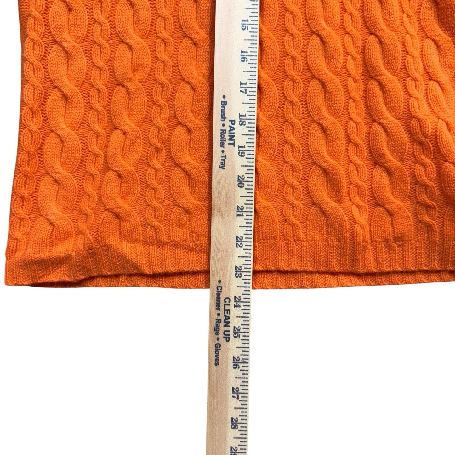 VTG Don Caster Sports Women’s 100% Cashmere Cable Knit Turtleneck Sz S Orange Sweater